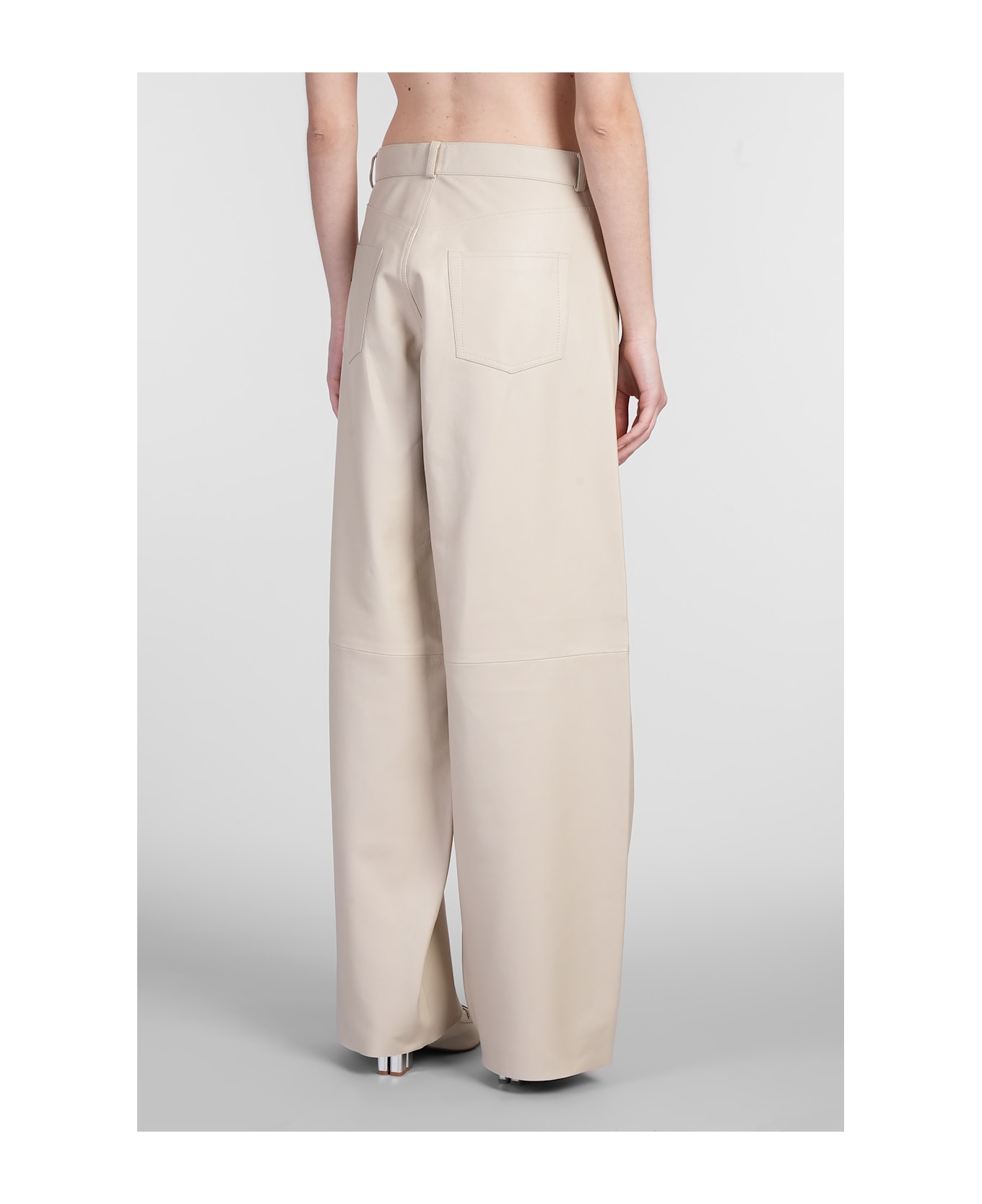 Haikure Bethany Pants In Beige Leather - beige