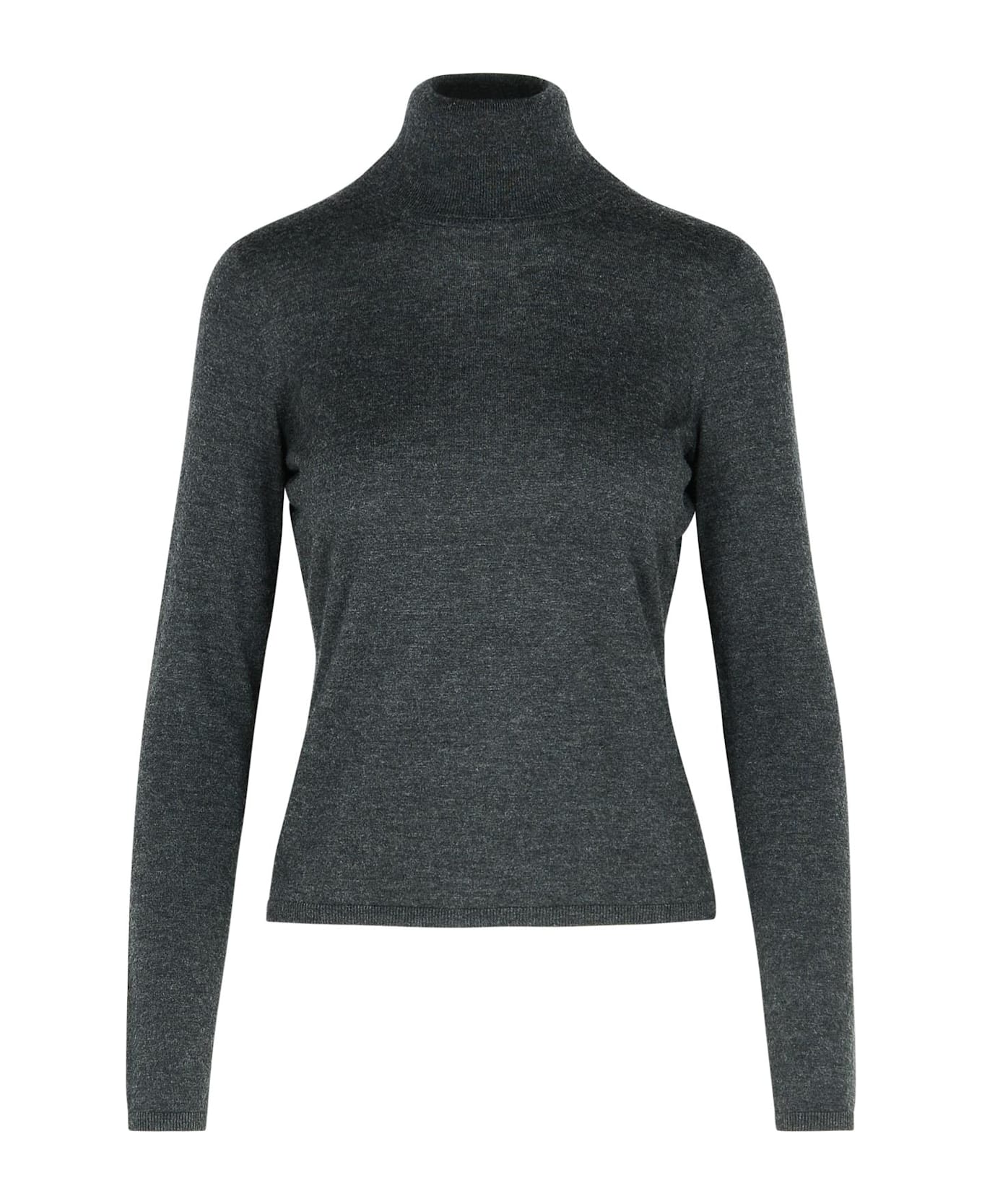 Max Mara 'adda' Dark Grey Cashmere Turtleneck Sweater - Grey