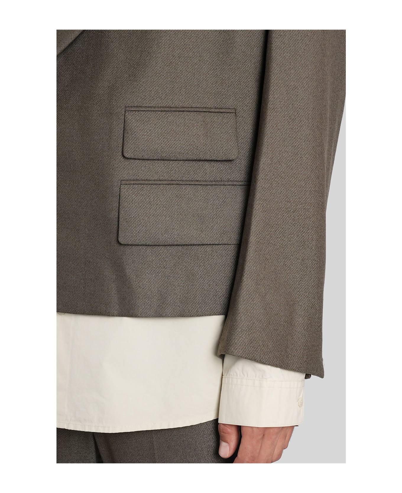 Entire Studios Book Blazer Blazer In Green Wool - green