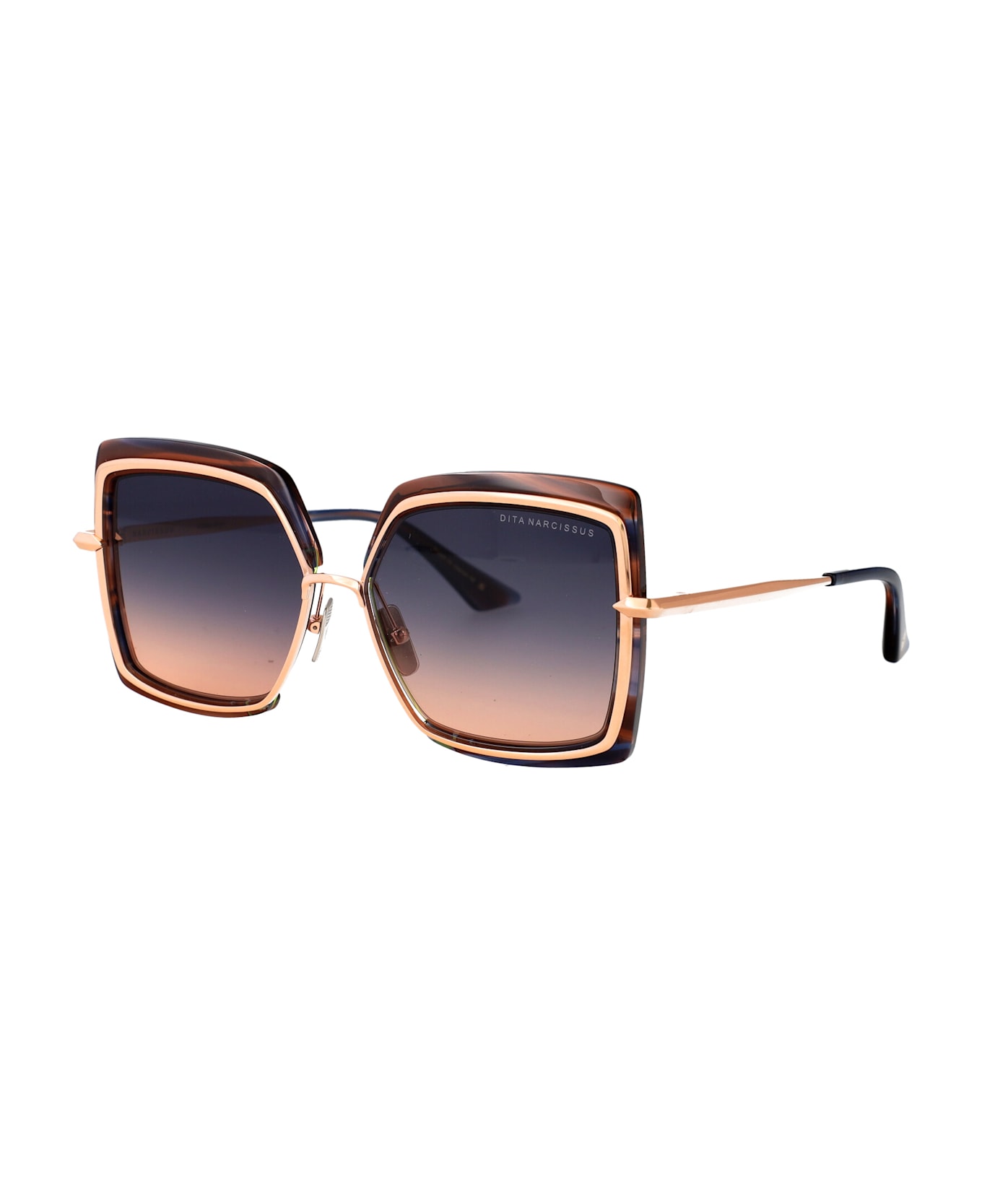 Dita Narcissus Sunglasses - San Ono Swirl - Rose Gold w/ Grey to Peach Gradient