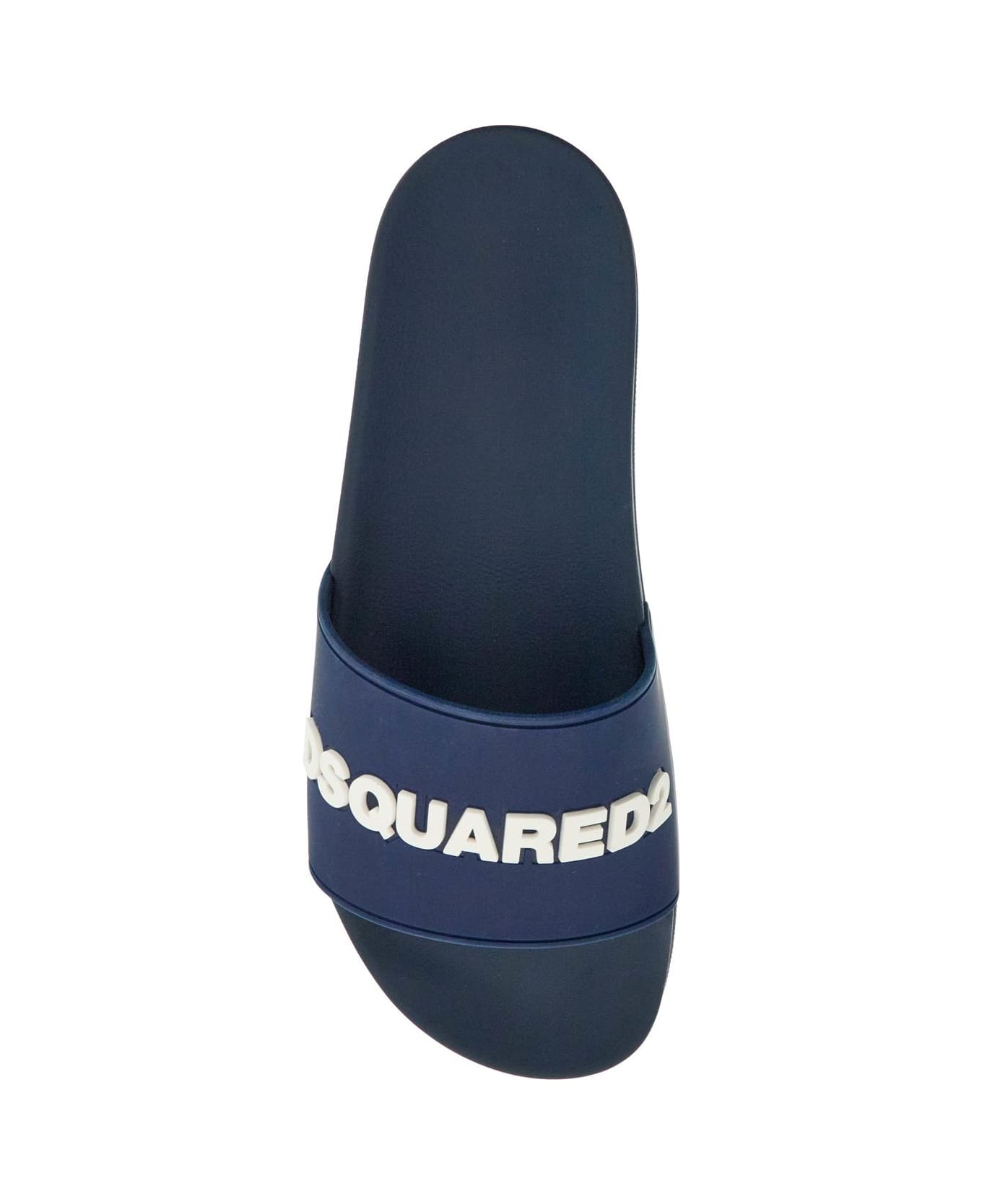 Dsquared2 Navy Blue Polyurethane Slippers - BLU NOTTE (Blue)