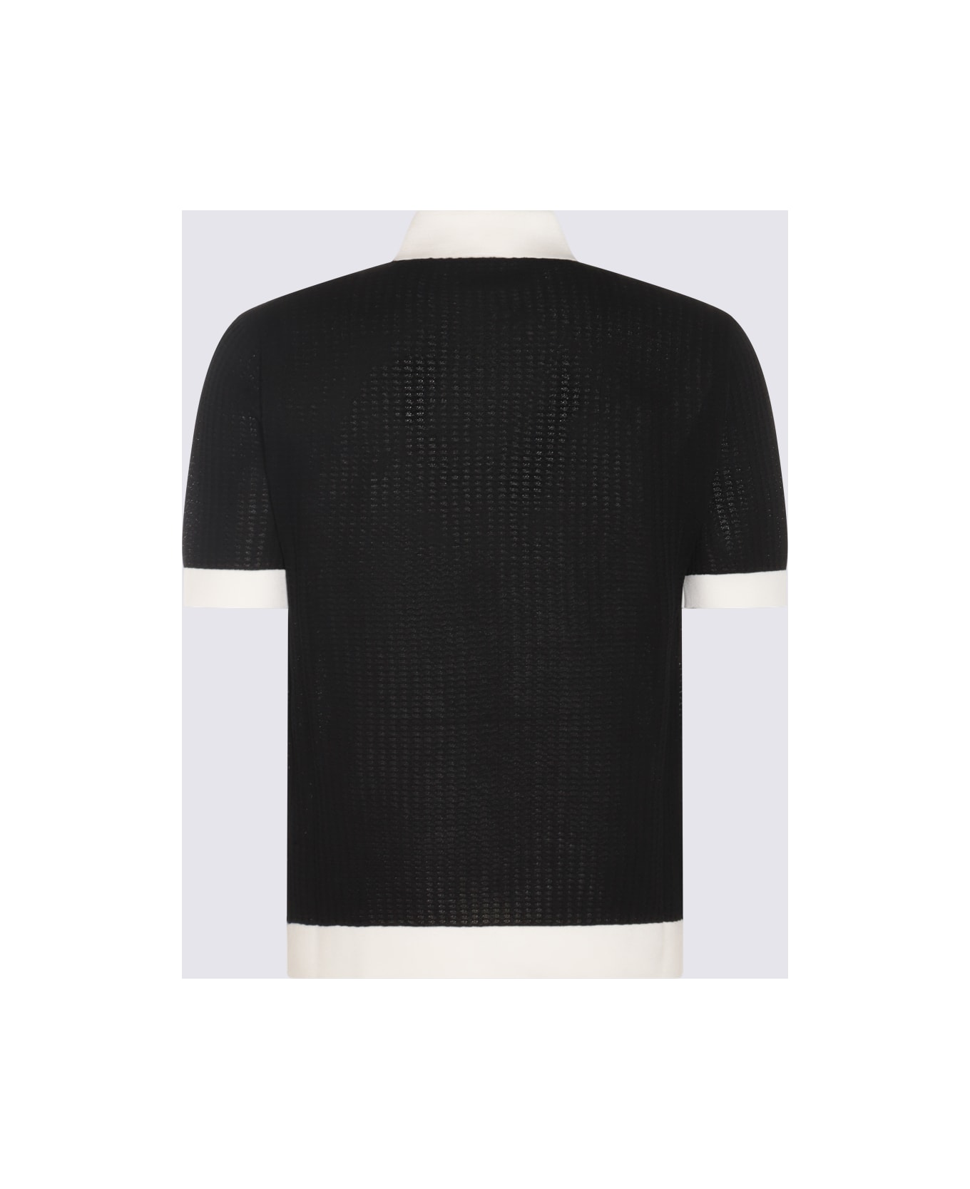 AMIRI Black And White Cotton Blend Polo Shirt - Black ポロシャツ