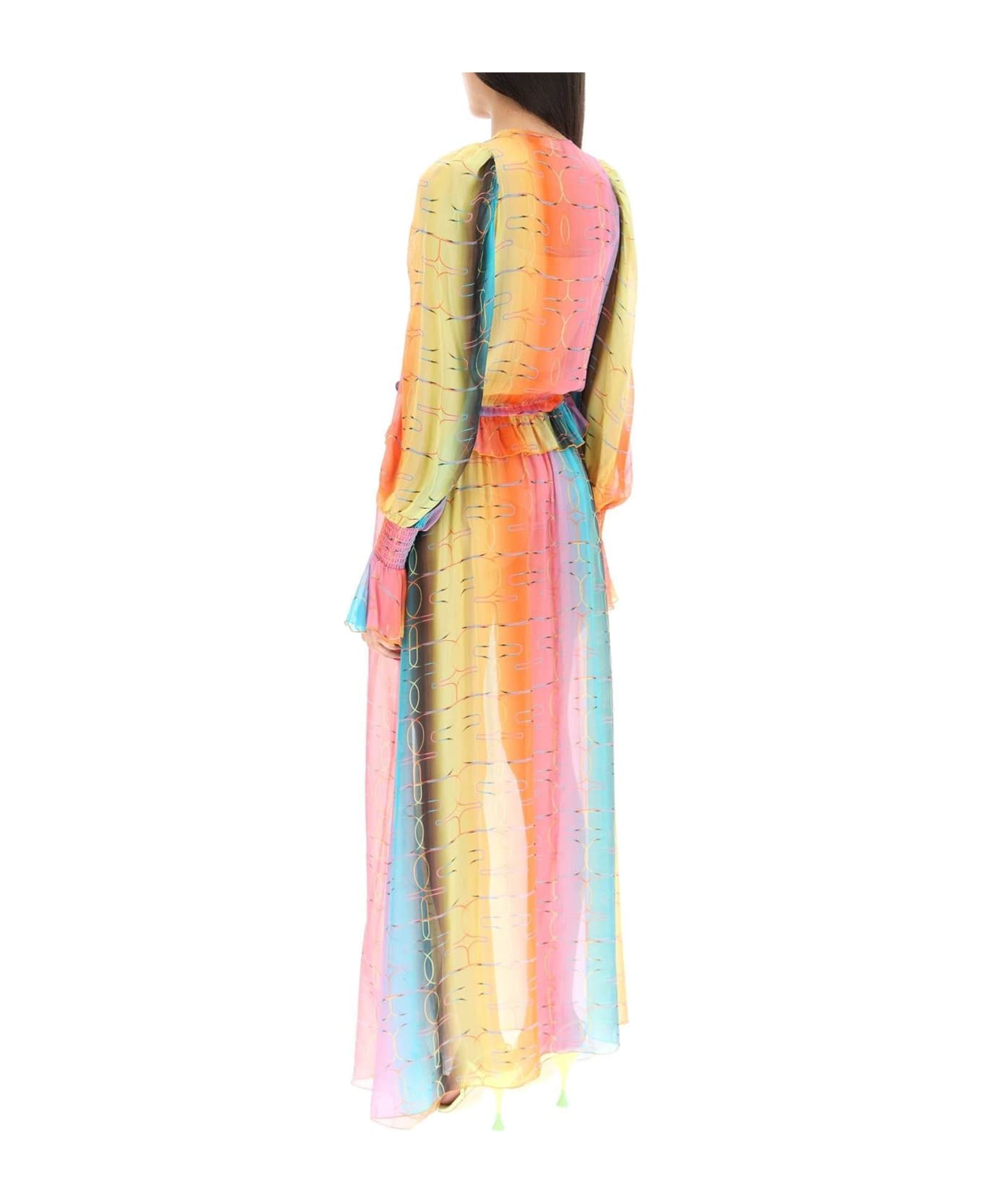 SIEDRES 'alora' Long Silk Chiffon Dress - Multi