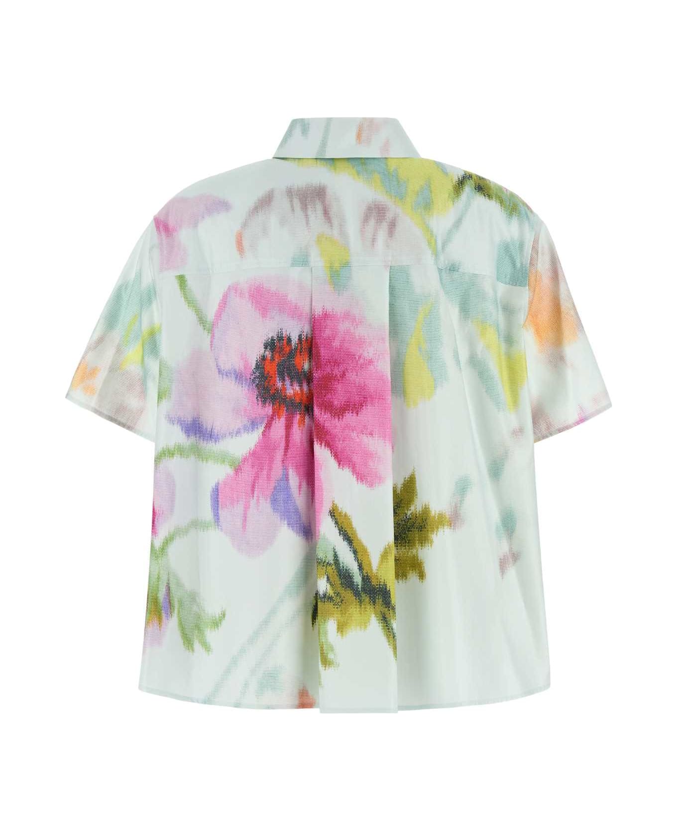 Loewe Printed Cotton Blend Shirt - LIGHTBLUEMULTICOLOR