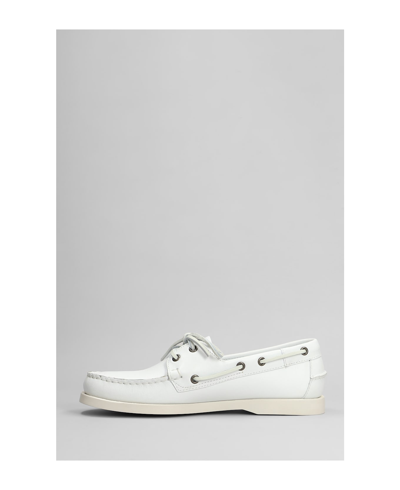Sebago Portland Loafers In White Leather - white