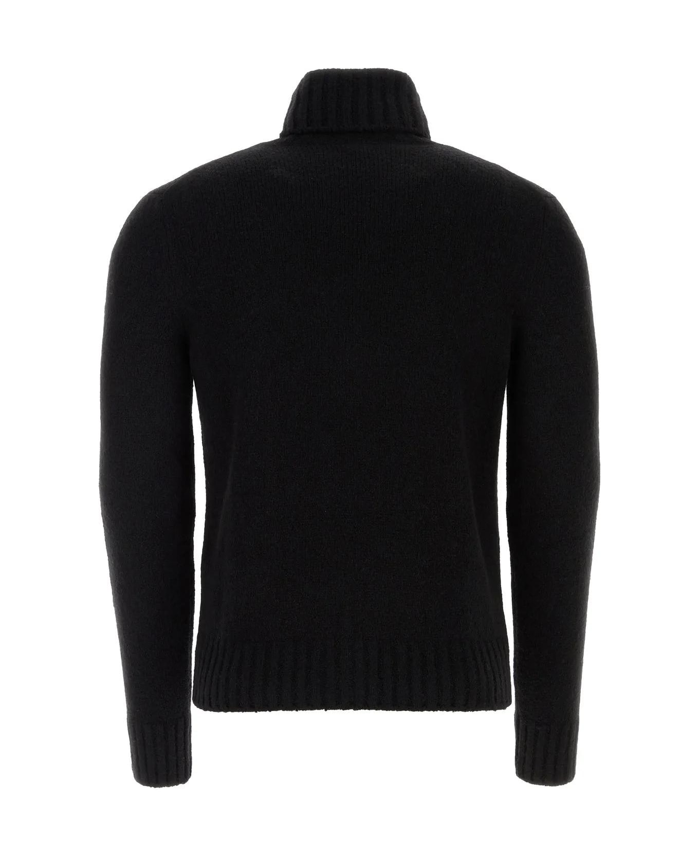 Tom Ford Black Cashmere Blend Sweater - BLACK