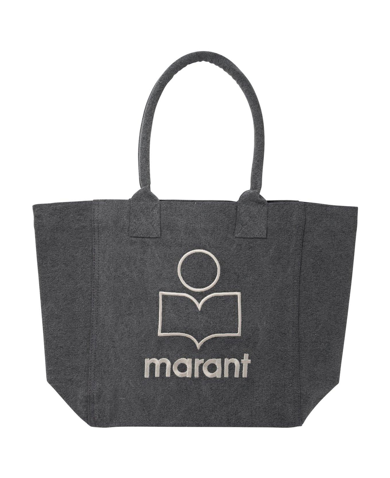 Isabel Marant Logo Flocked Open-top Tote Bag - BLACK