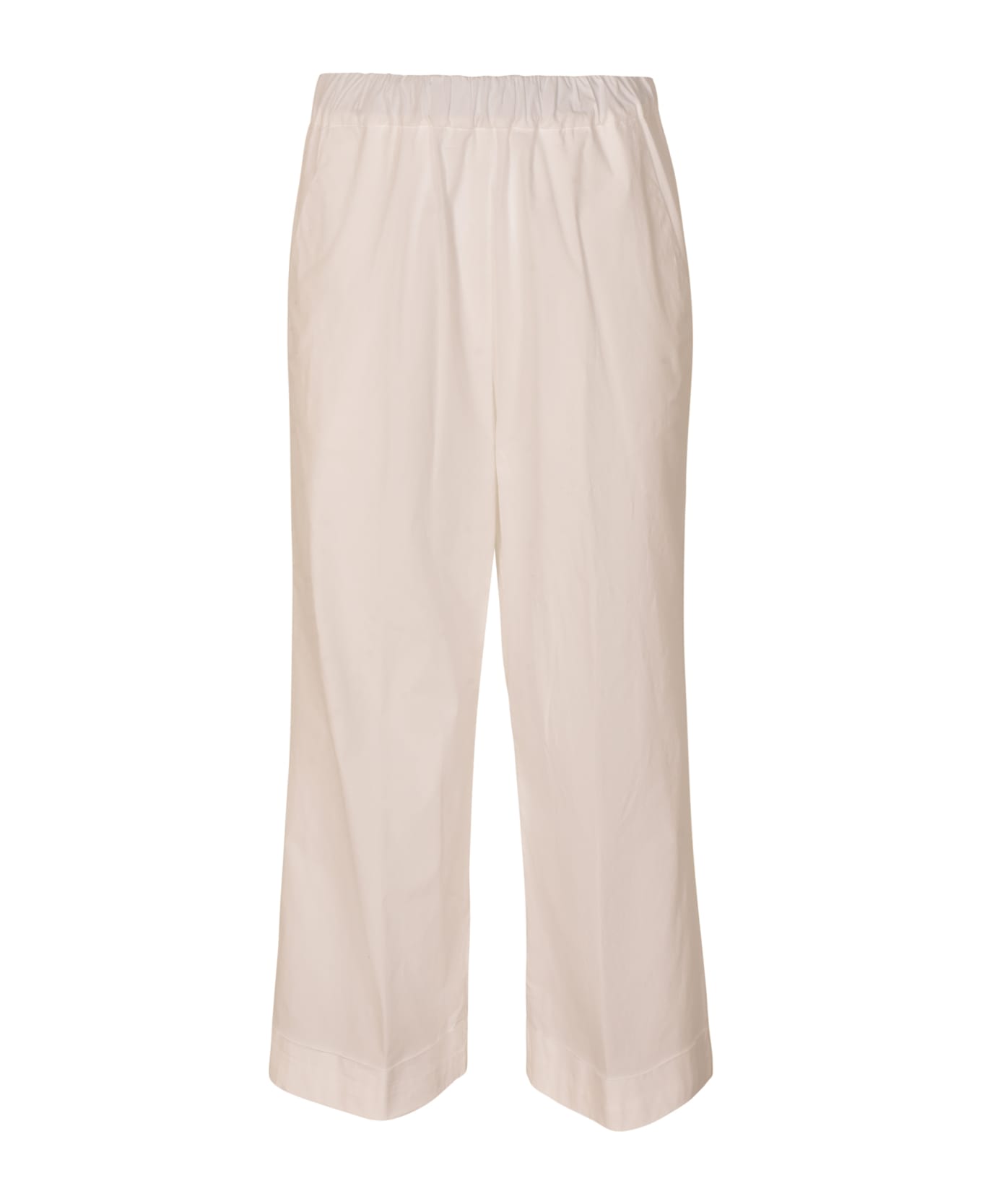 Kiltie Ribbed Waist Trousers - White