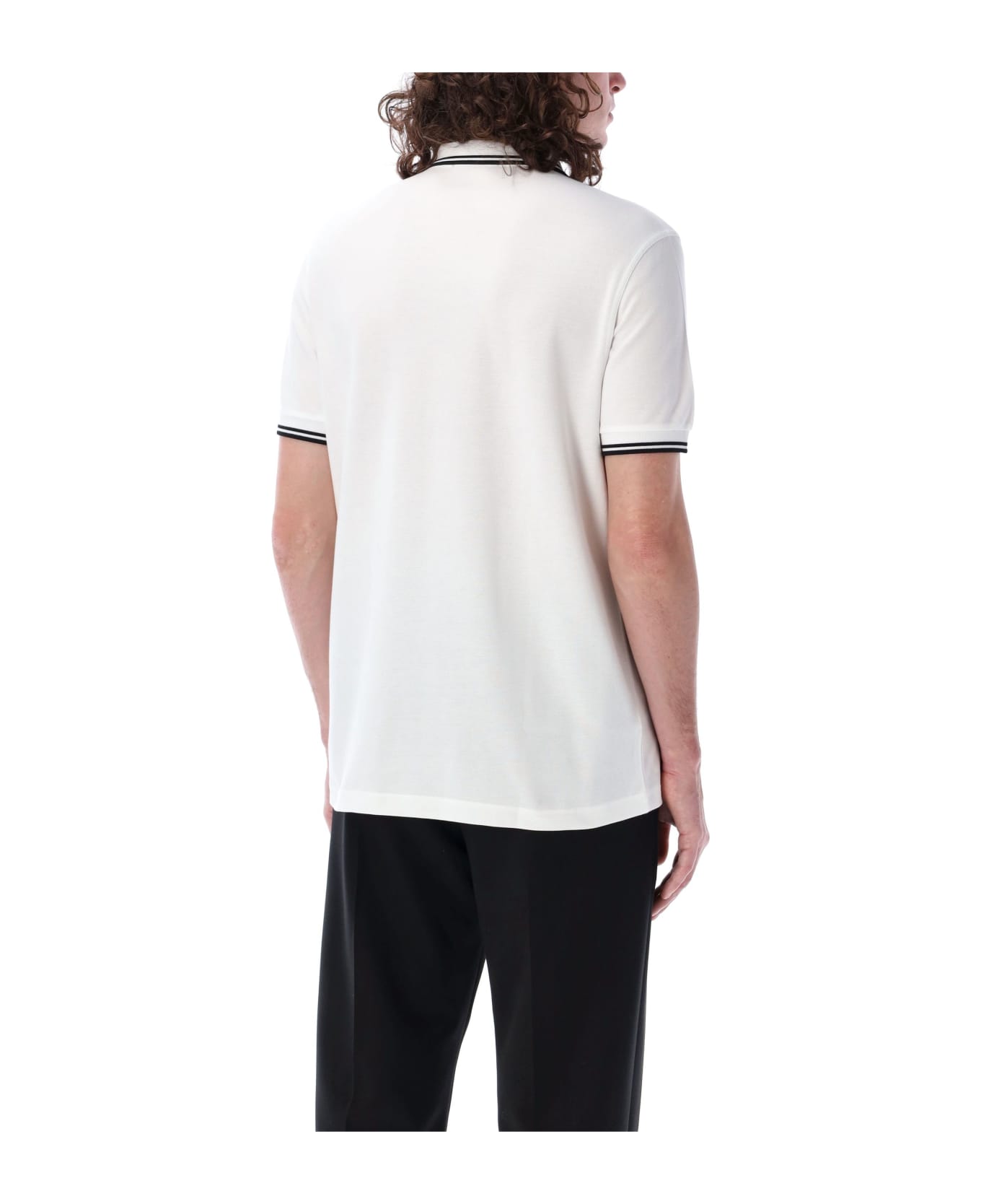 Fred Perry The Twin Tipped Piqué Polo Shirt - WHITE BLACK
