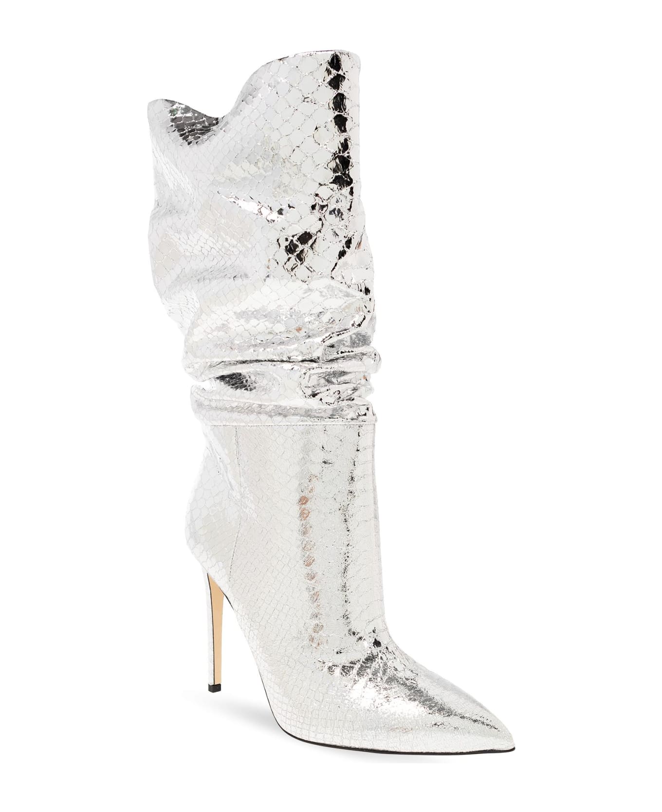 Paris Texas Heeled Ankle Boots - Silver