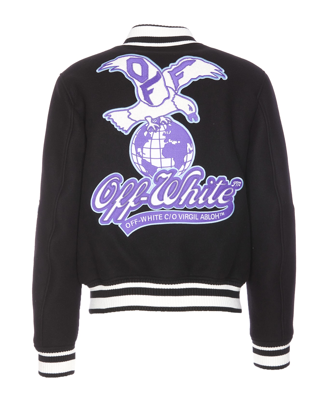 Off-White Eagle Wool Varsity Jacket - Black