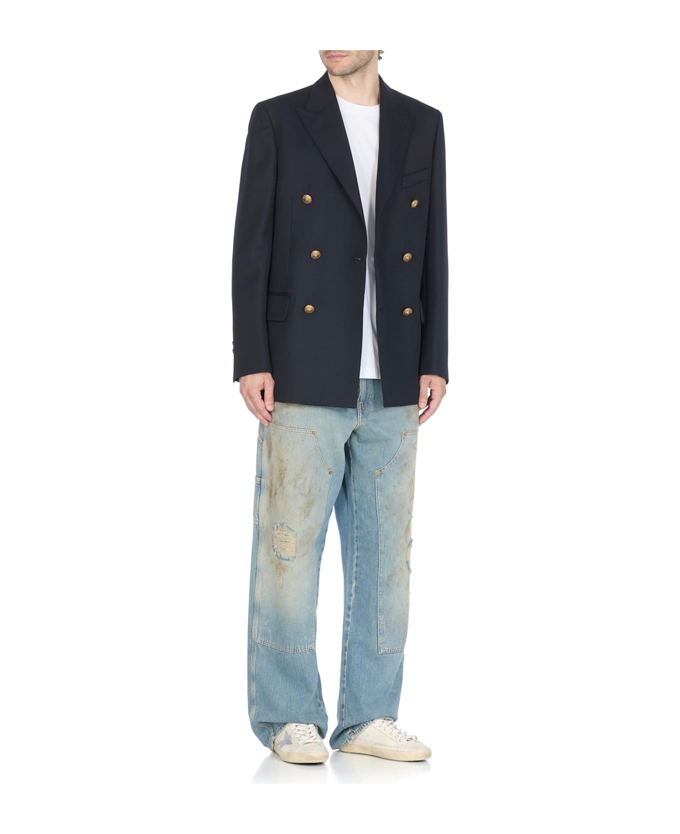 Golden Goose Dave Double Breasted Jacket - Blue