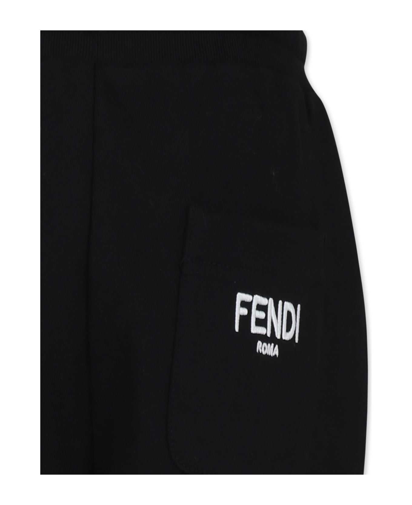 Fendi Brown Reversible Trousers For Kids With Ff - Brown