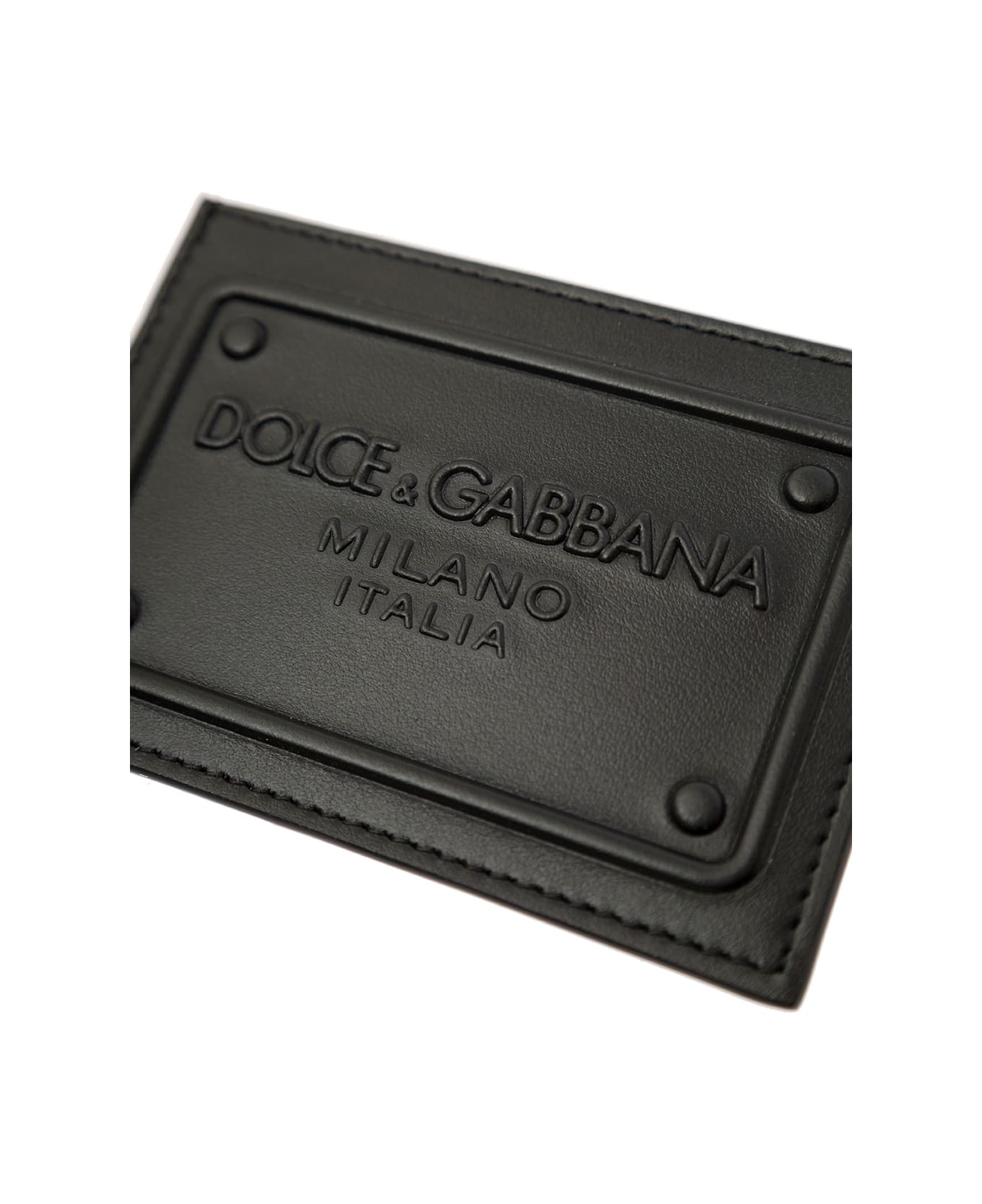 Dolce logo-print & Gabbana Black Cardholder With Logo Placque In Calf Leather Man - Black