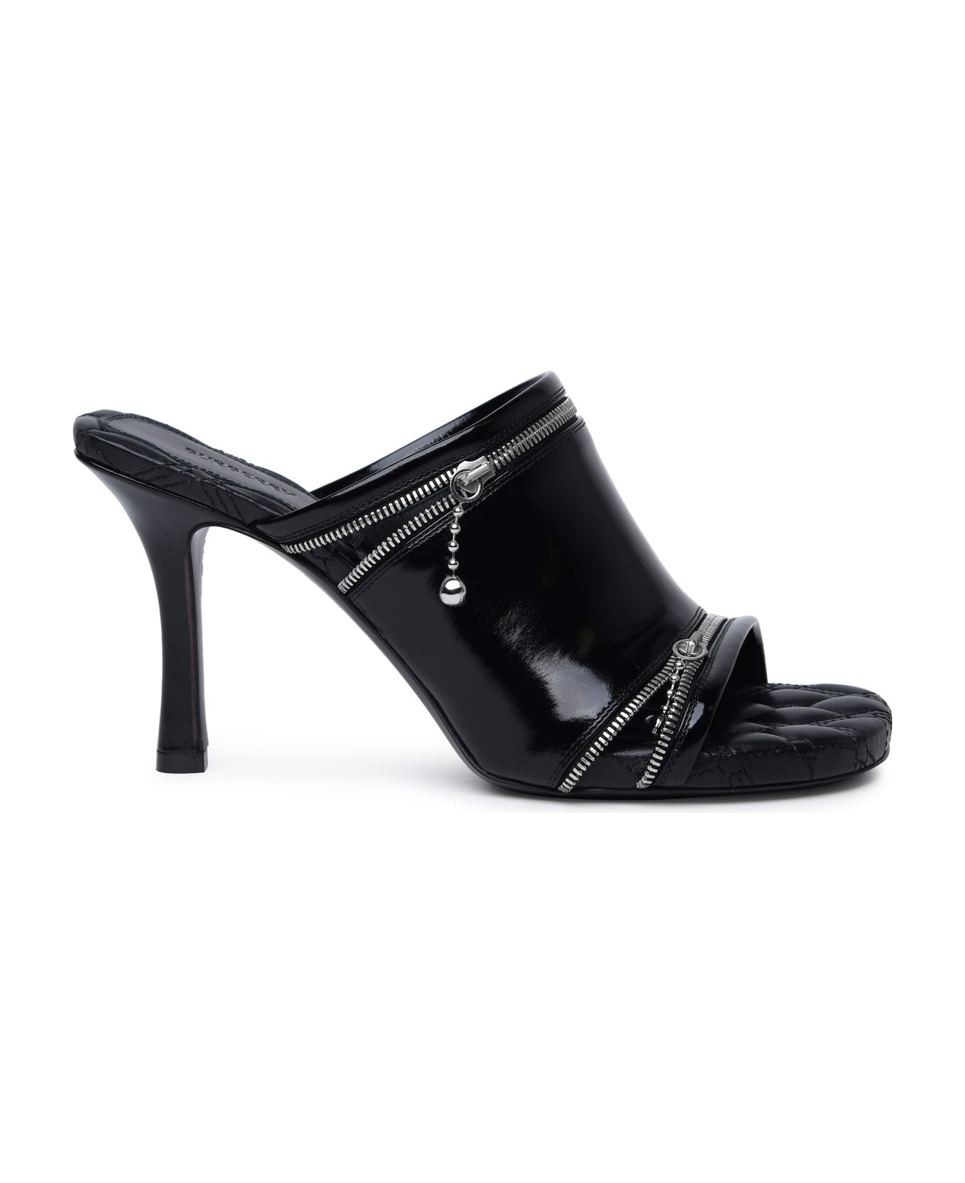 Burberry 'peep' Black Leather Sandals - Black