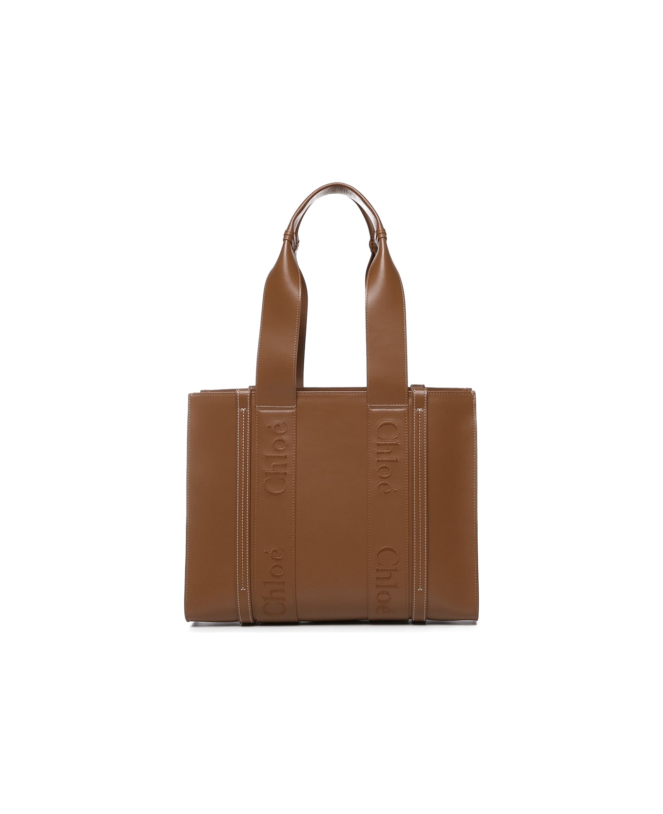 Chloé 'woody' Midi Tote Bag - Brown