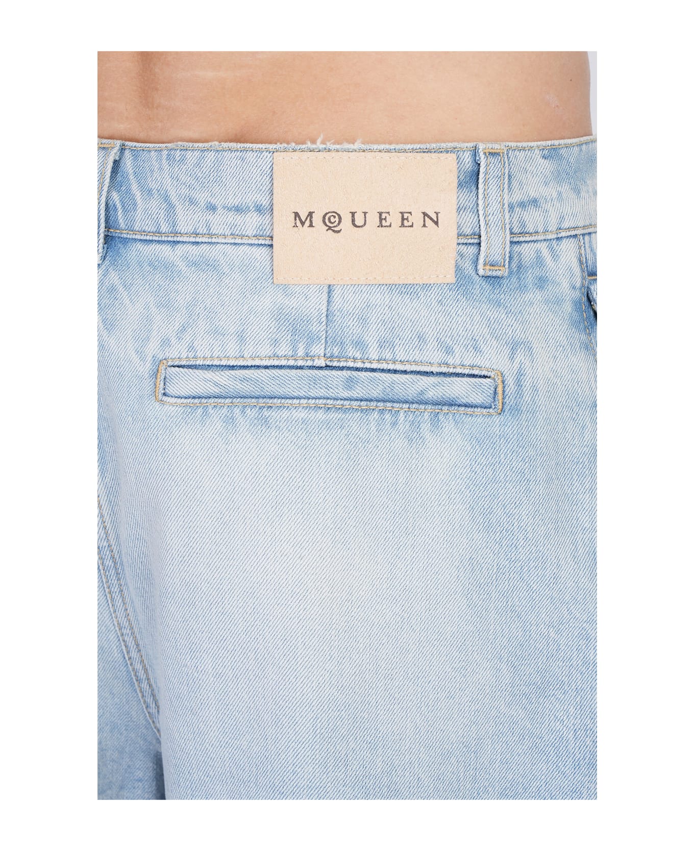 Alexander McQueen Shorts In Cyan Cotton - cyan