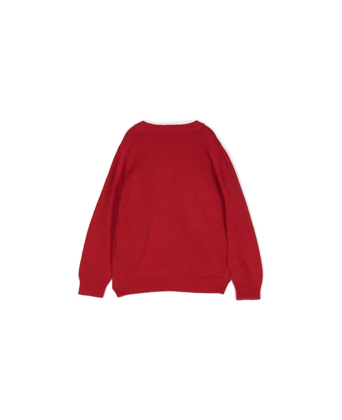 Il Gufo Teddy Bear Crew Neck Pullover - RED