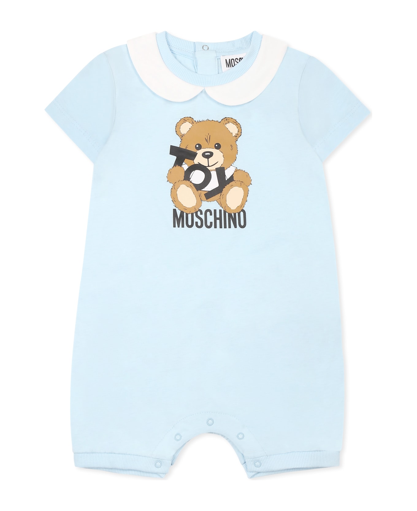 Moschino Light Blue Romper For Baby Boy With Teddy Bear - Light Blue