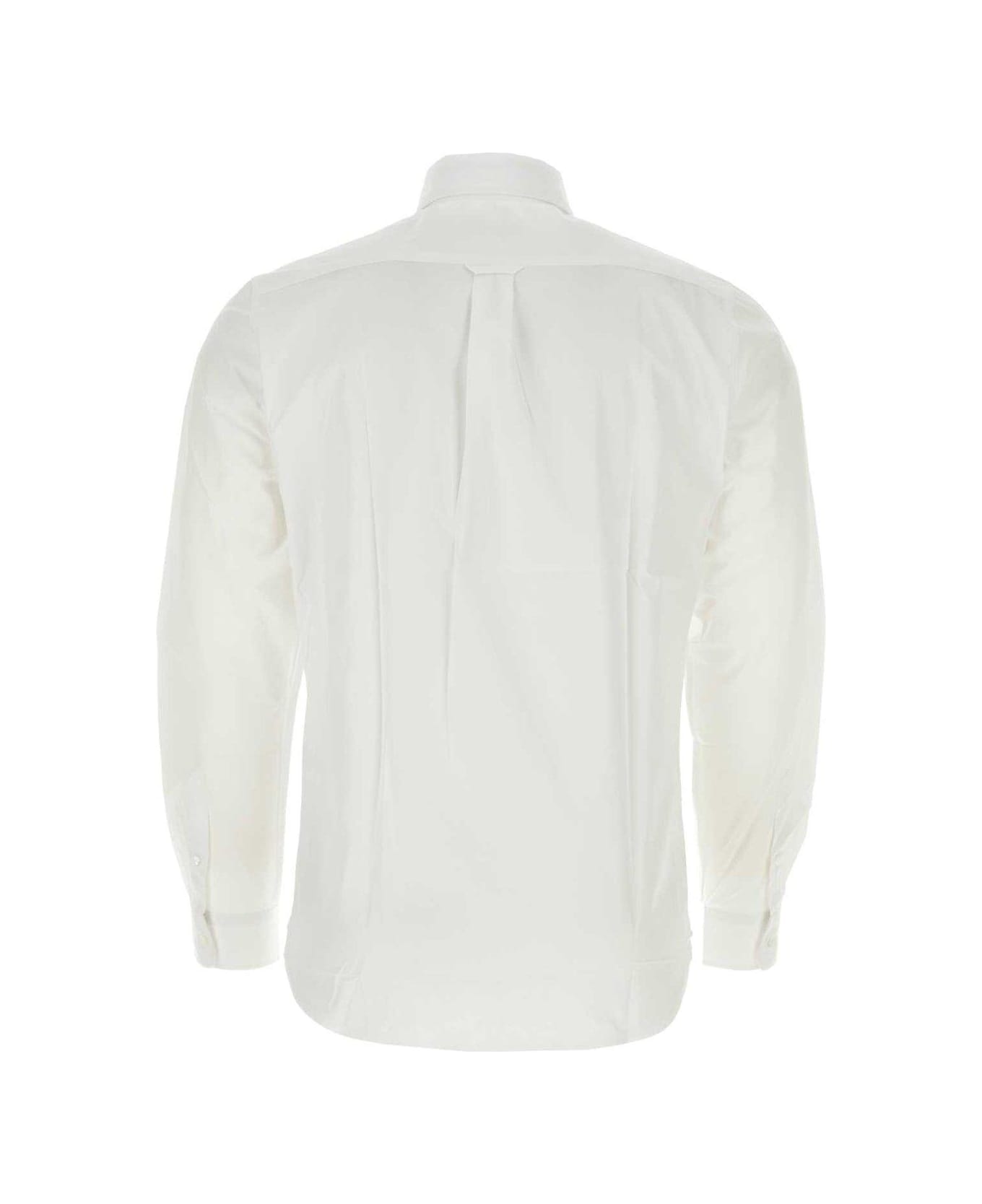 Maison Kitsuné Fox Head Patch Long-sleeved Shirt - White シャツ
