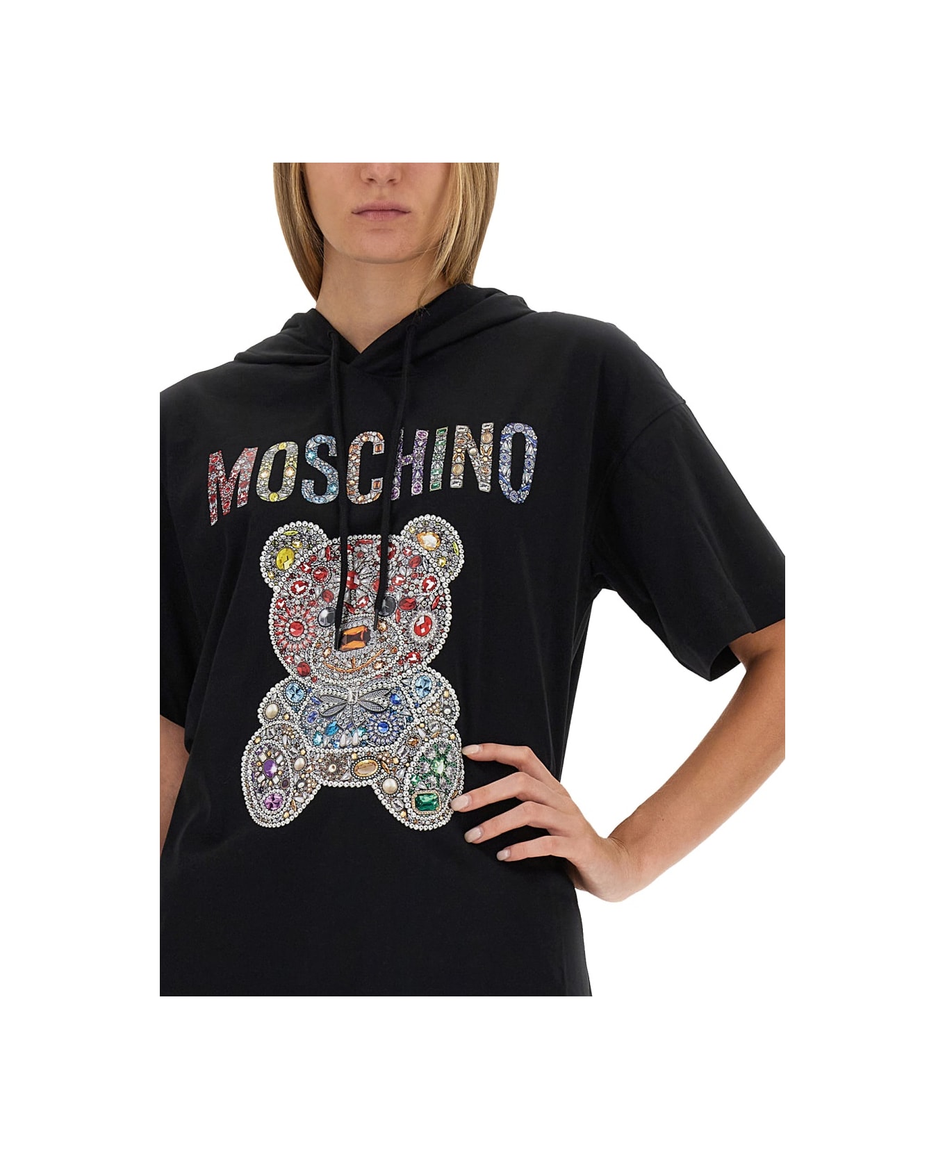 Moschino Teddy Logo Dress - BLACK