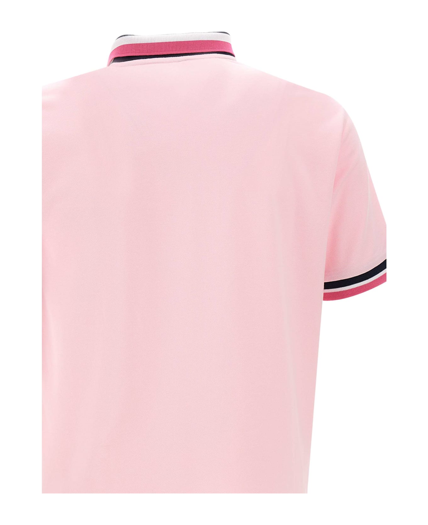 Sun 68 "collar Multistripes" Cotton Polo Shirt - PINK ポロシャツ