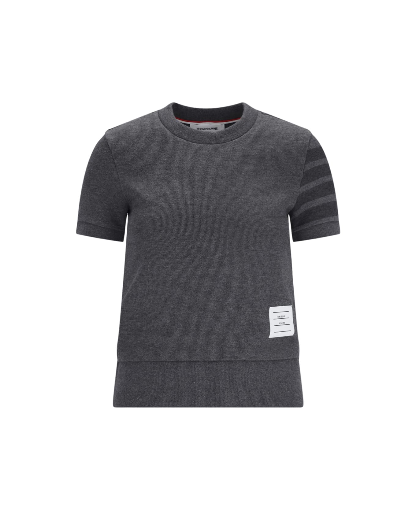 Thom Browne Short Sleeve Sweater - Gray