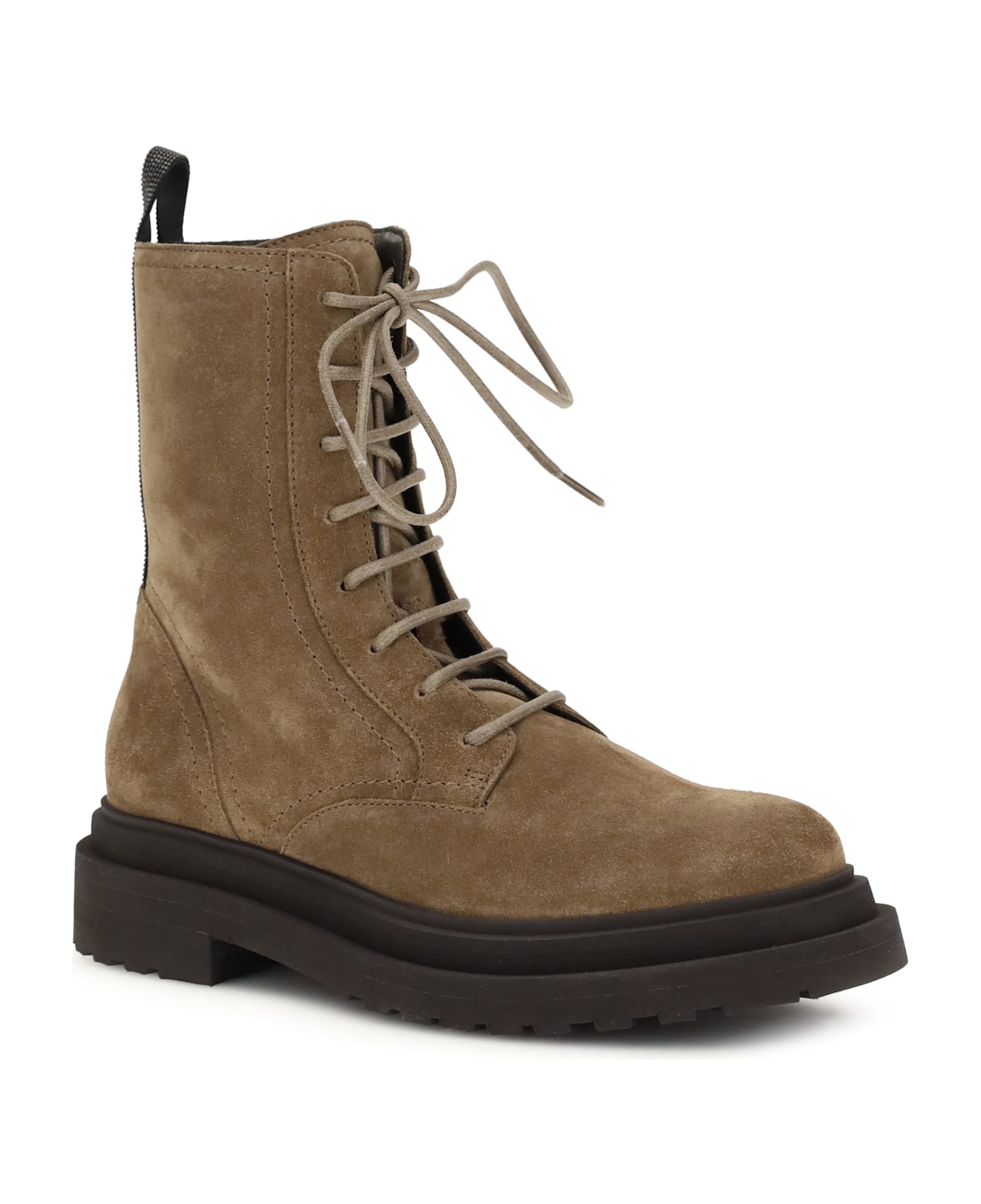 Brunello Cucinelli Suede Lace-up Ankle Boots