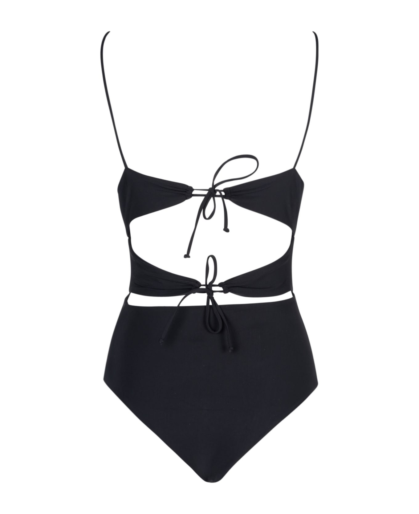 Nensi Dojaka One-piece Draped Swimsuit - Black