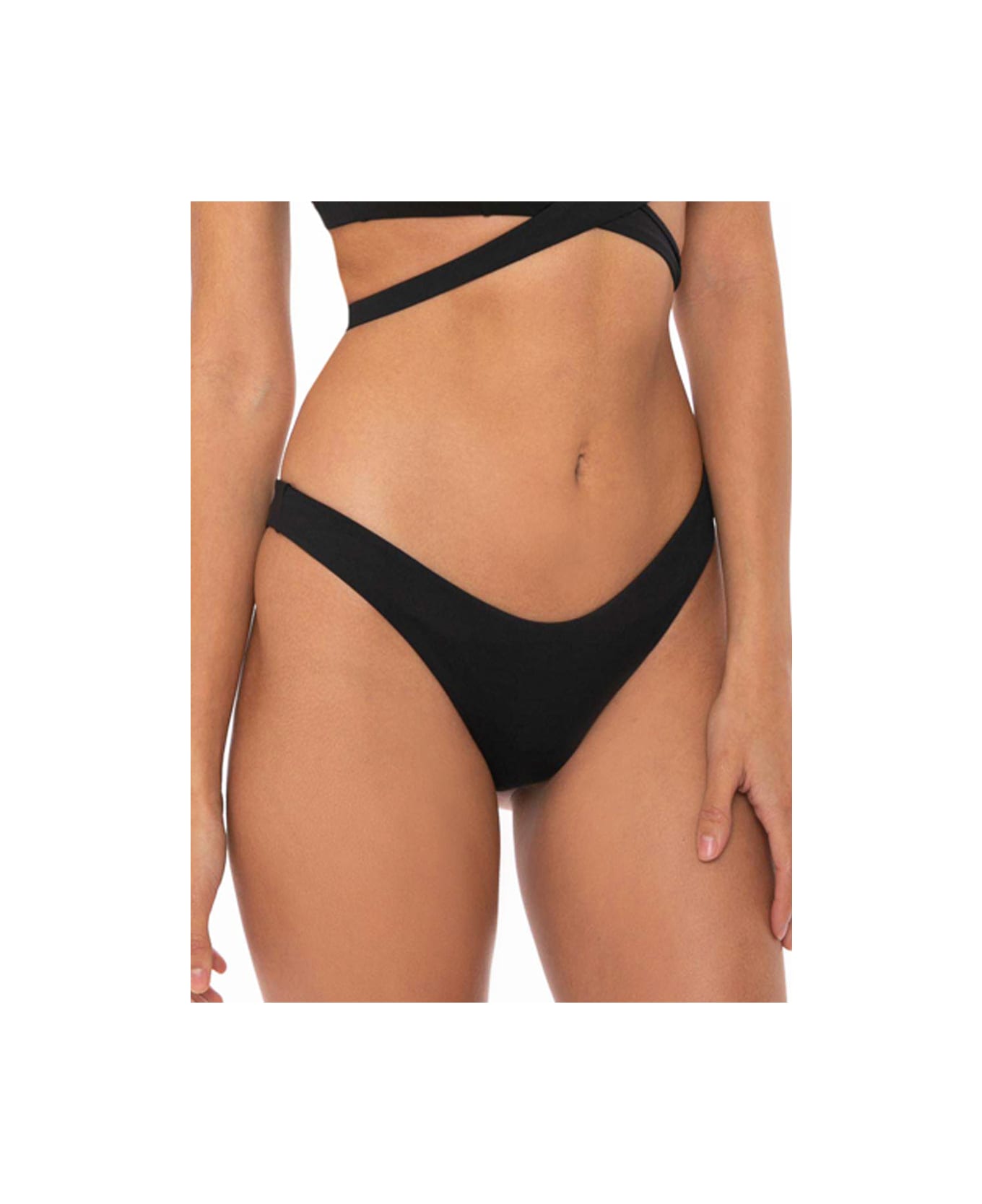 MC2 Saint Barth Woman Black Cheeky Swim Briefs - BLACK