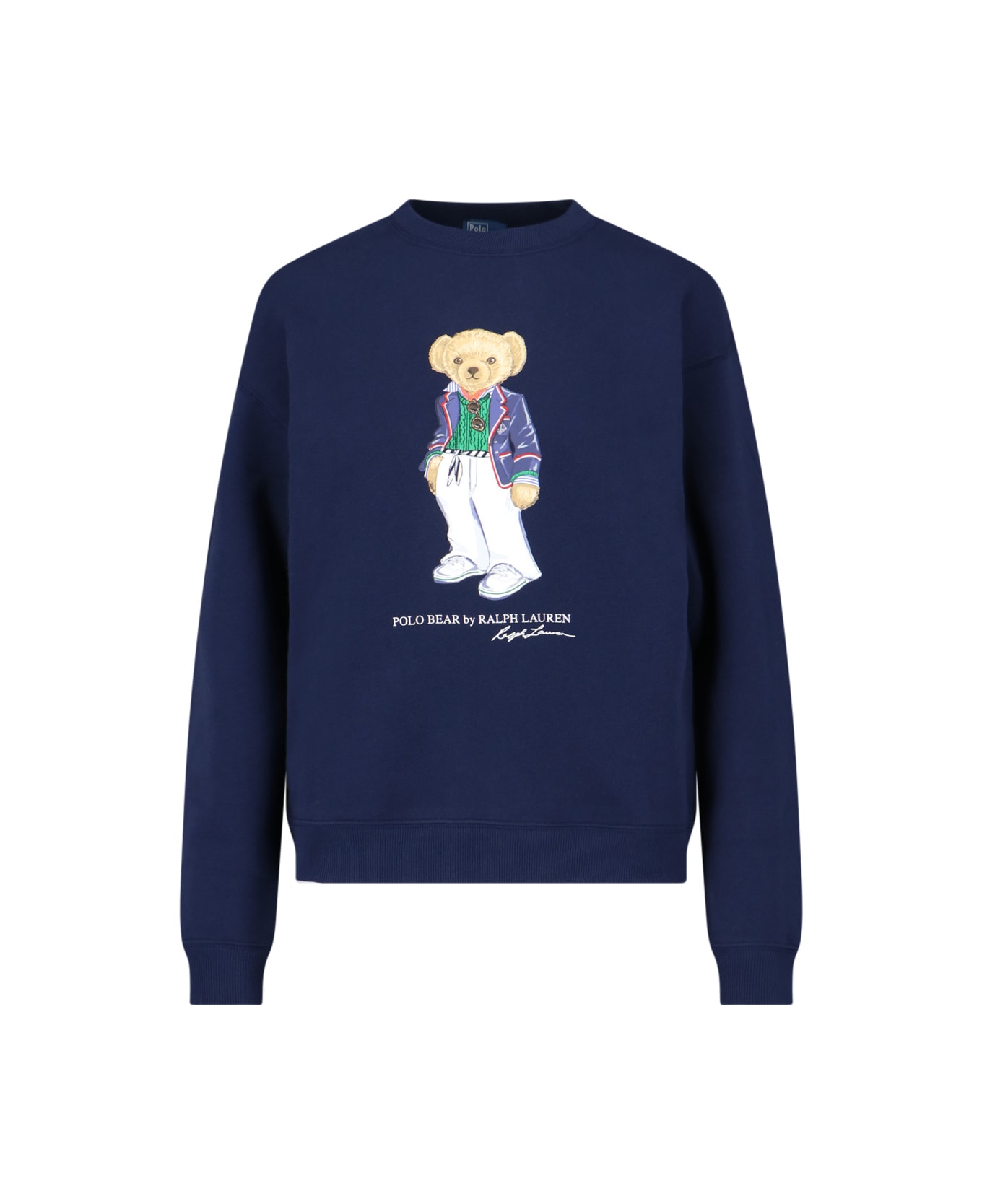 Polo Ralph Lauren Cotton Blend Sweatshirt With Polo Bear Print - Blue