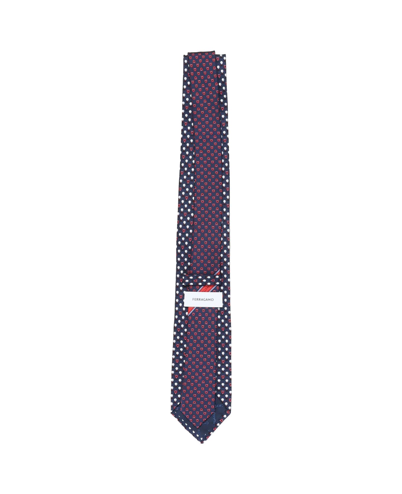 Ferragamo Silk Tie With Golf Print - Blue