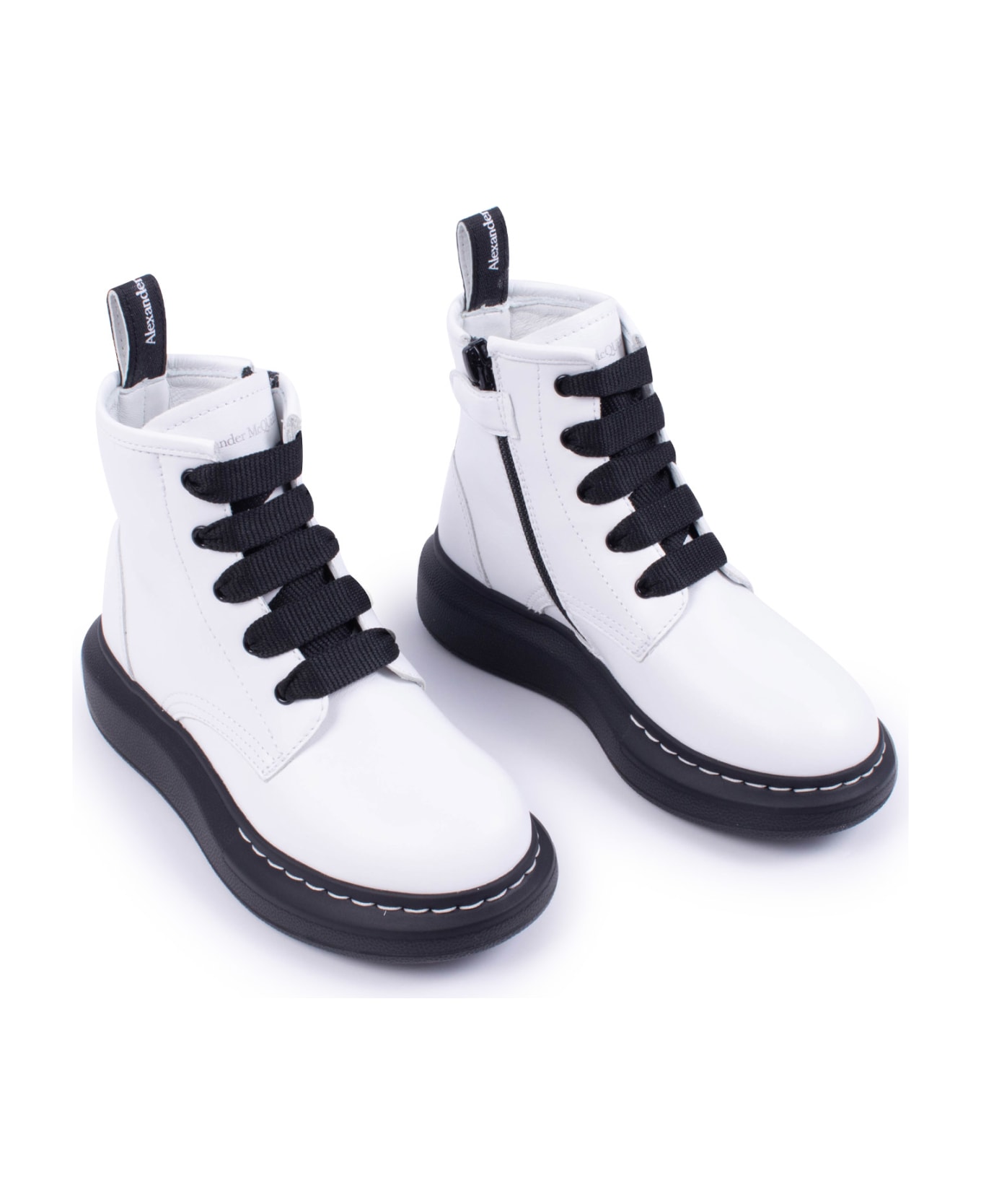 Alexander McQueen Leather Boots - White