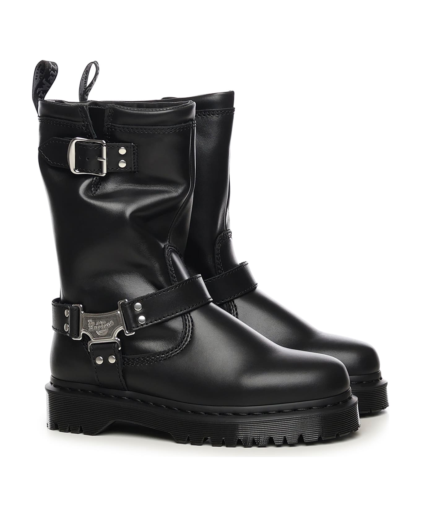 Dr. Martens Anistone Hi Leather Biker Boots - Black