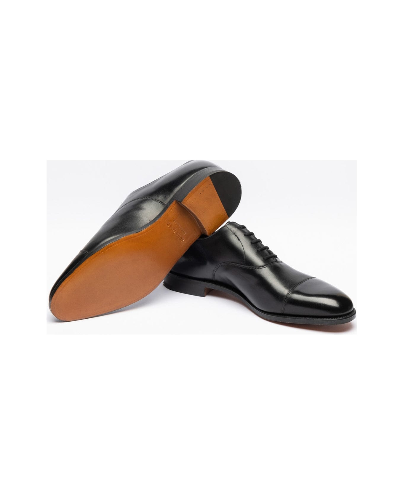 John Lobb City Ii Black Calf Oxford Shoe (fitting E) - Nero