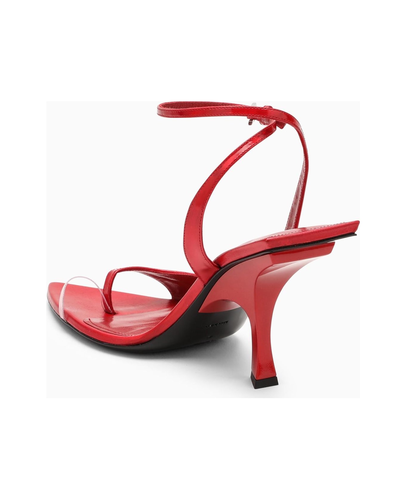The Attico Red Gg Asymmetrical Sandal - RED
