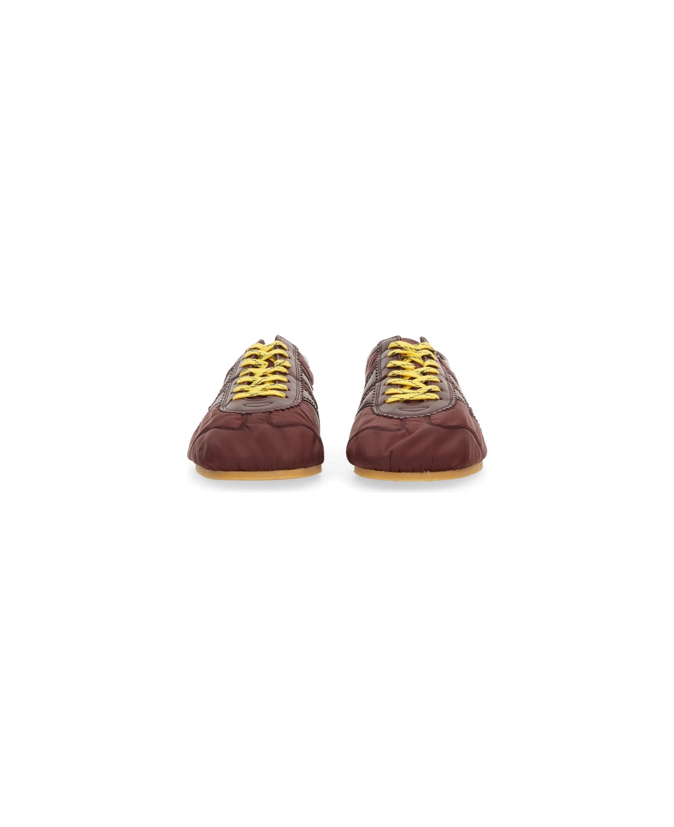Dries Van Noten Nylon And Nappa Leather Sneaker - BORDEAUX