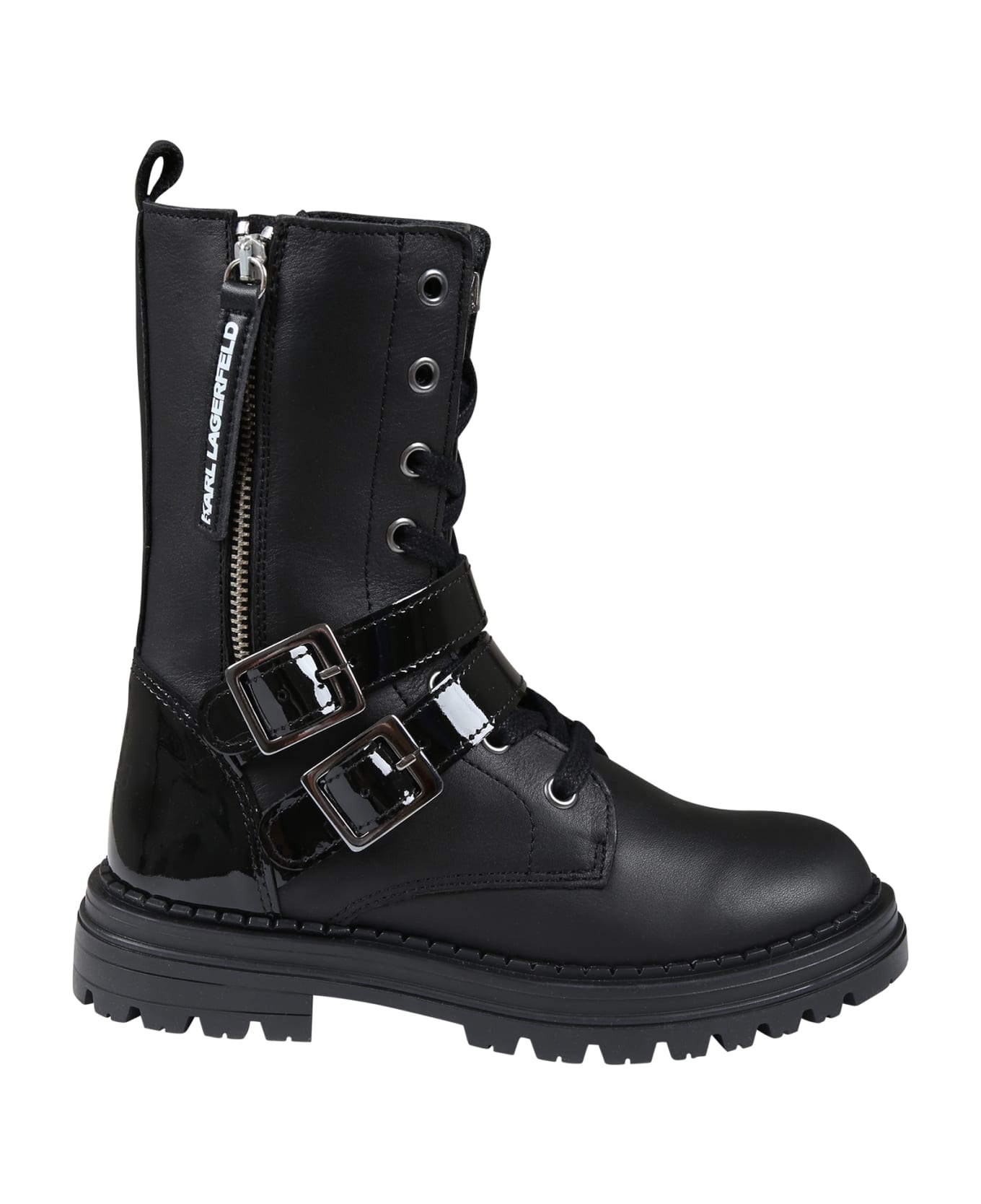 Karl Lagerfeld Kids Black Boots For Girl - Black