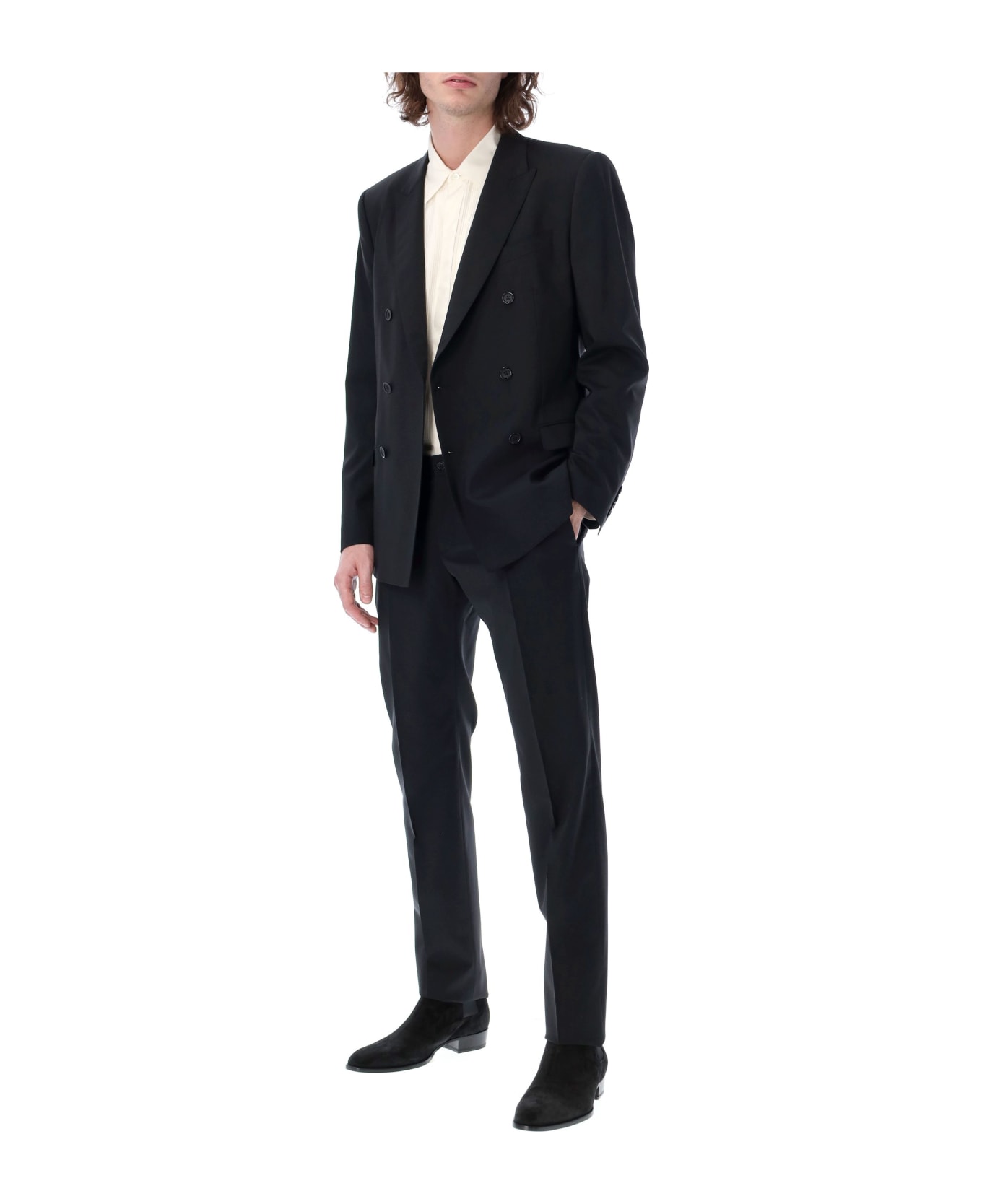 Dolce & Gabbana Double-breasted Wool Martini-fit Suit - BLACK