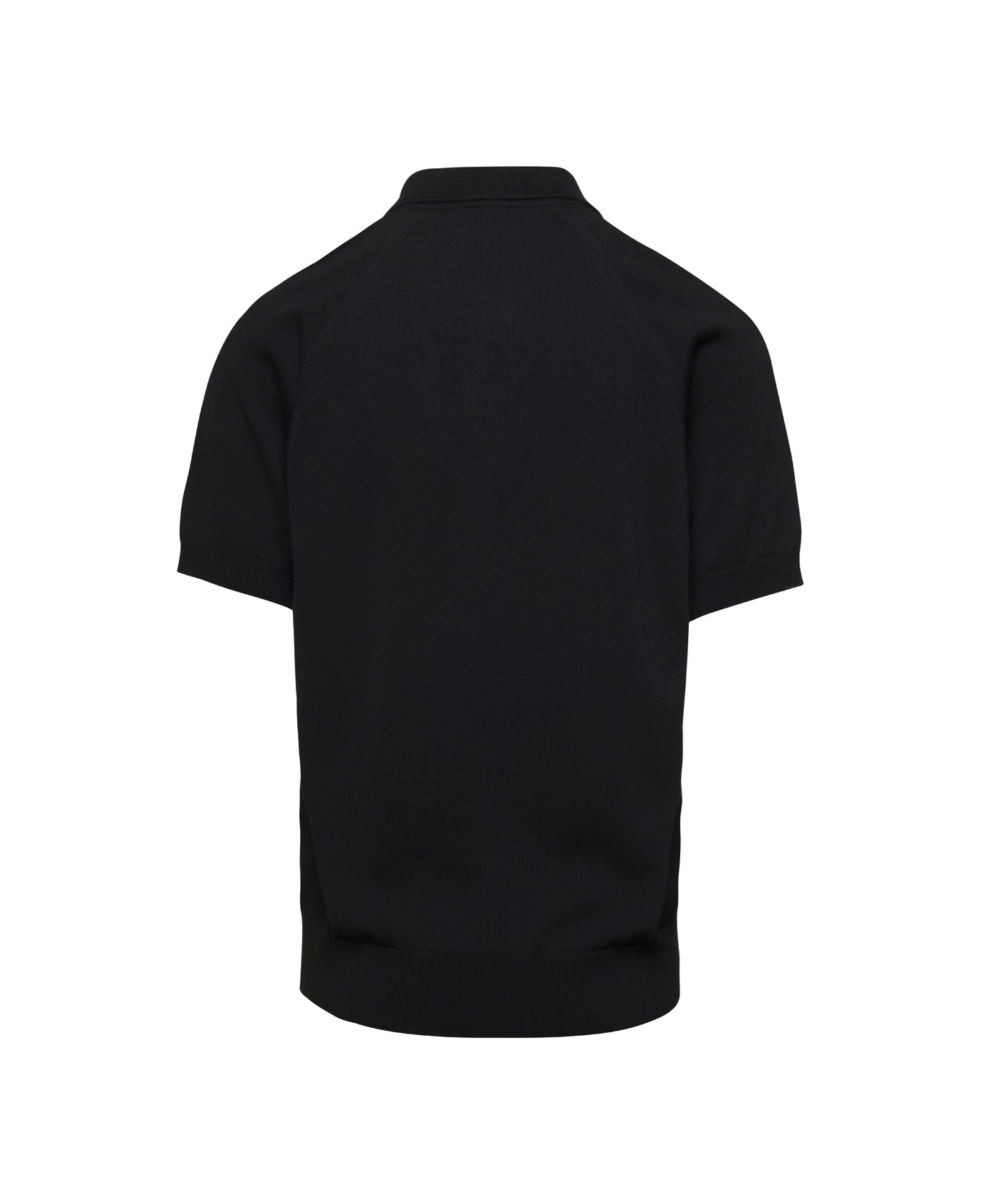 Lardini Black Polo T-shirt In Cotton Blend Man - Black ポロシャツ