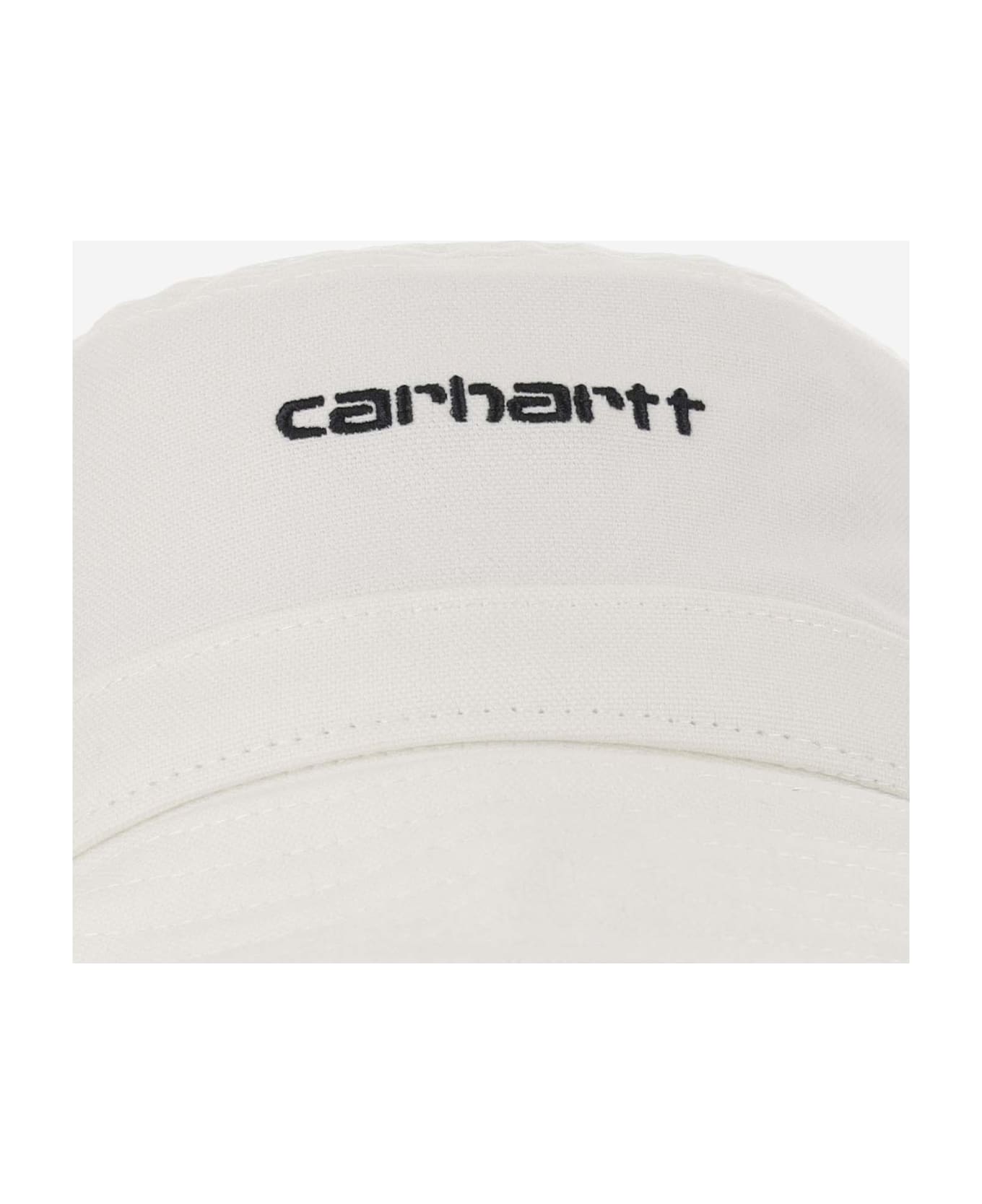 Carhartt Canvas Bucket Hat With Logo - White