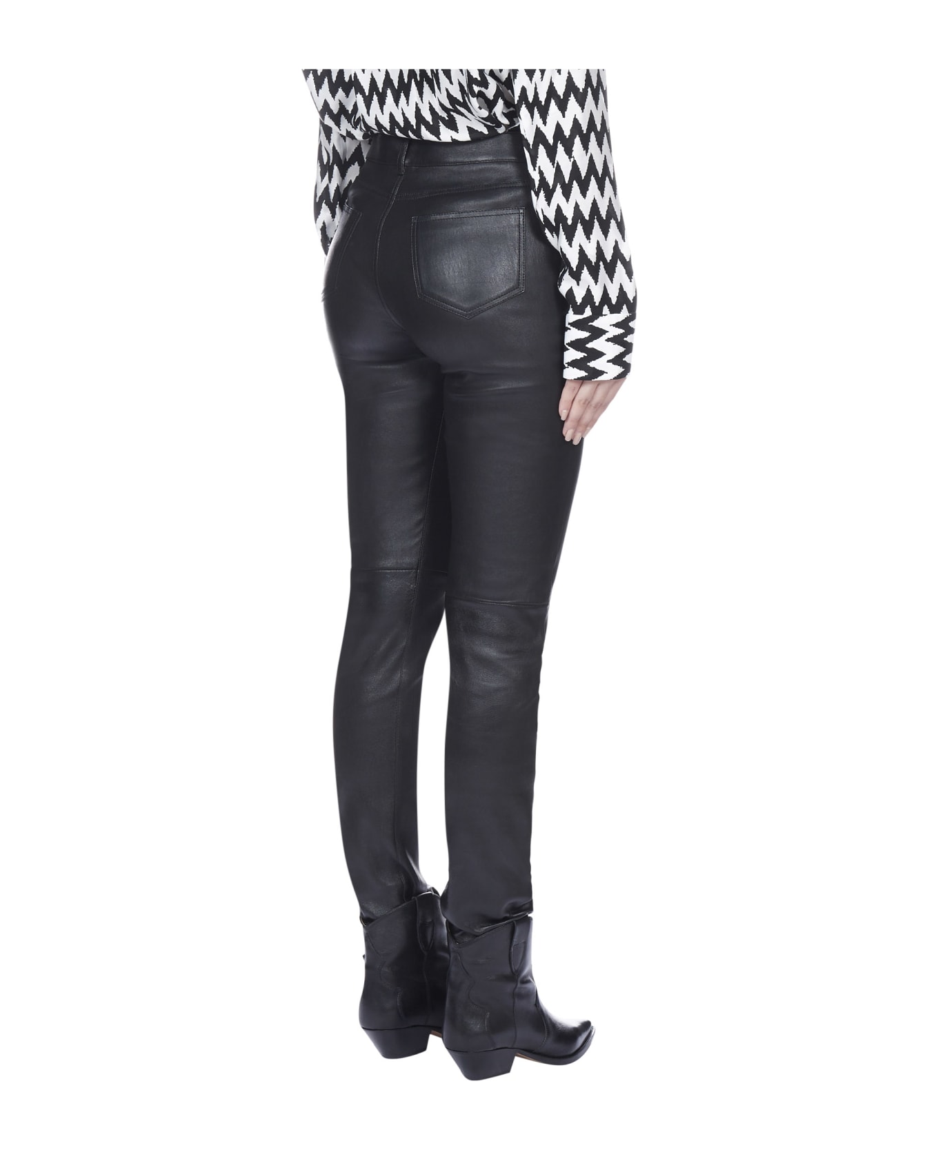 Saint Laurent Leather Trousers - Black