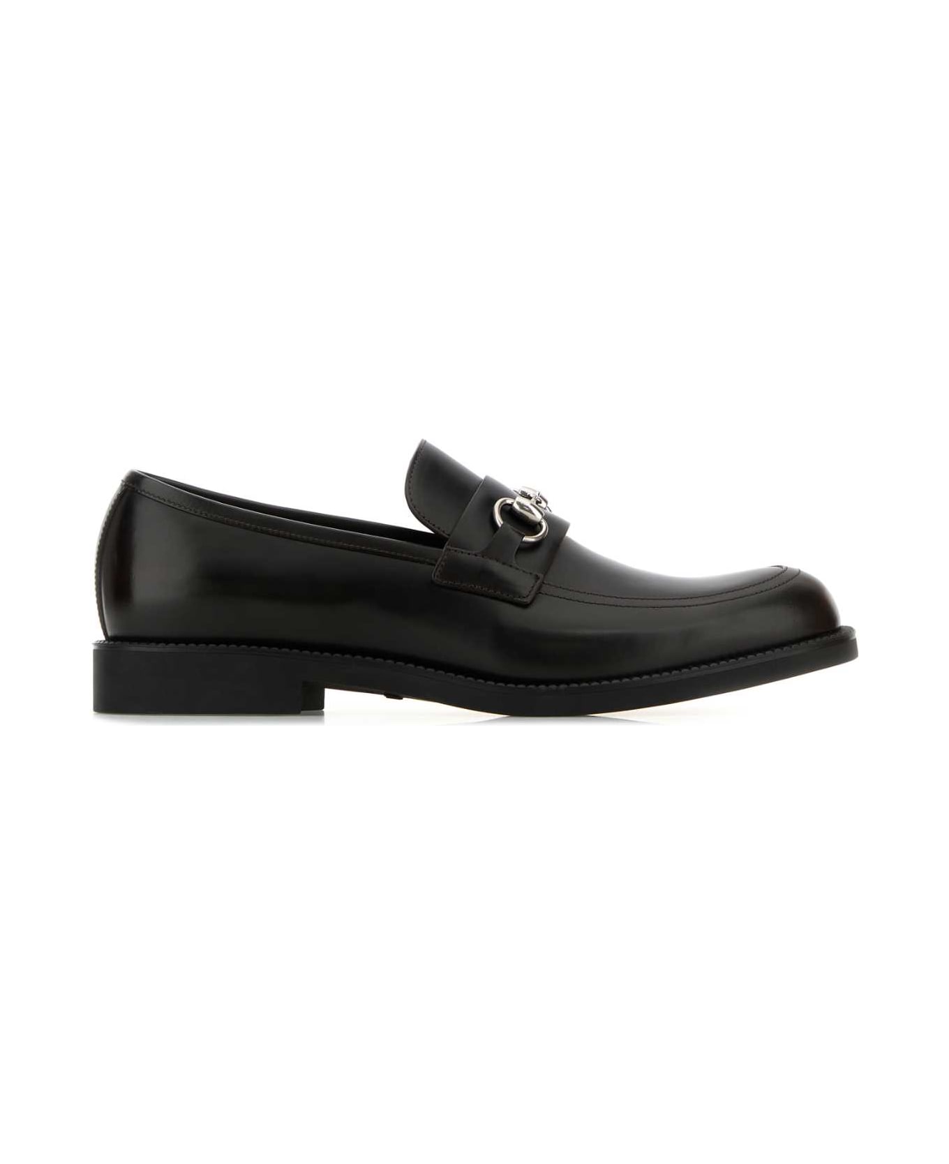 Gucci Black Leather Loafers - Black