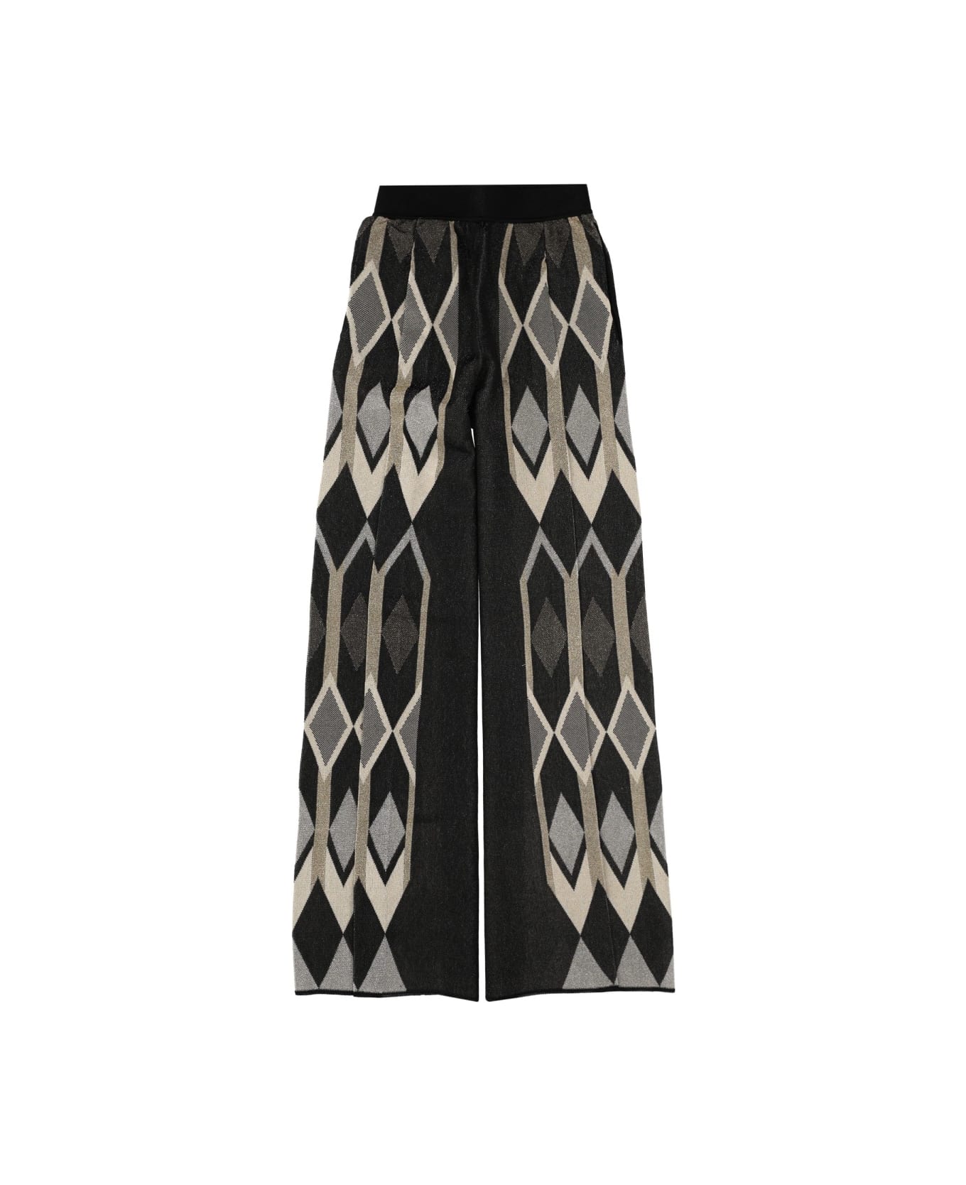 Circus Hotel Pants With Geometric Lamé Jacquard Design - MULTICOLOUR