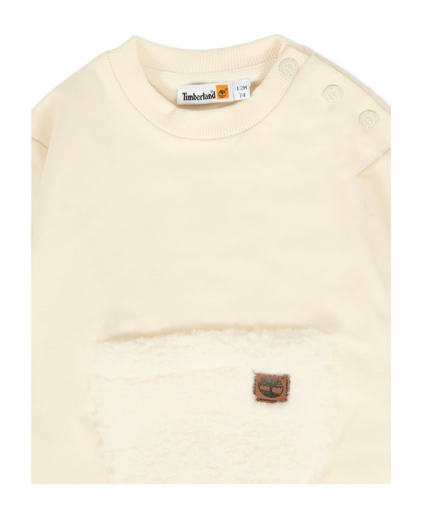 Timberland Ivory Sweatshirt For Baby Boy With Logo - Ivory