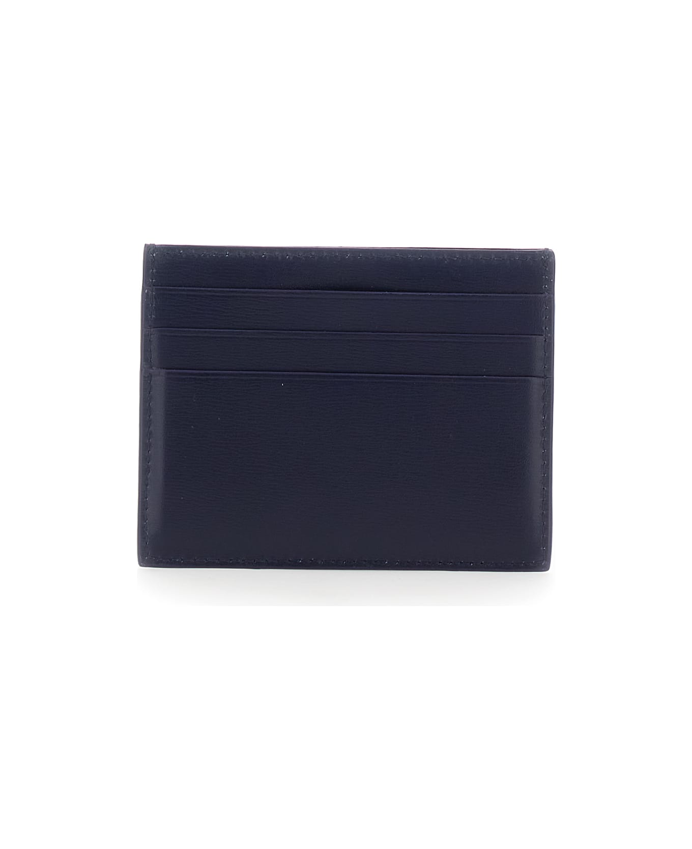 Ferragamo 
florence
 Blue Card Holder With Logo Lettering On The Front In Leather Man - MIDNIGHT