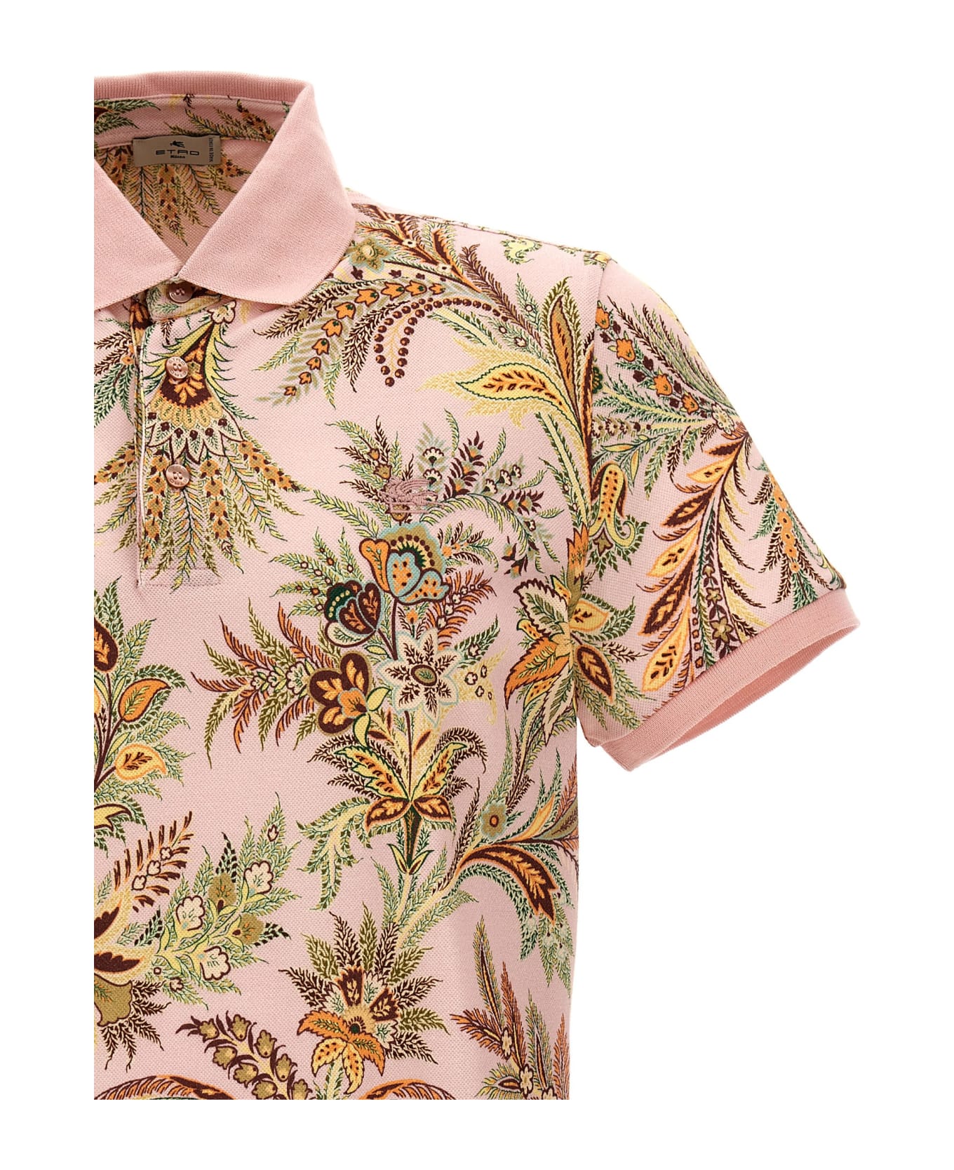 Etro Floral Print Polo Shirt - Pink