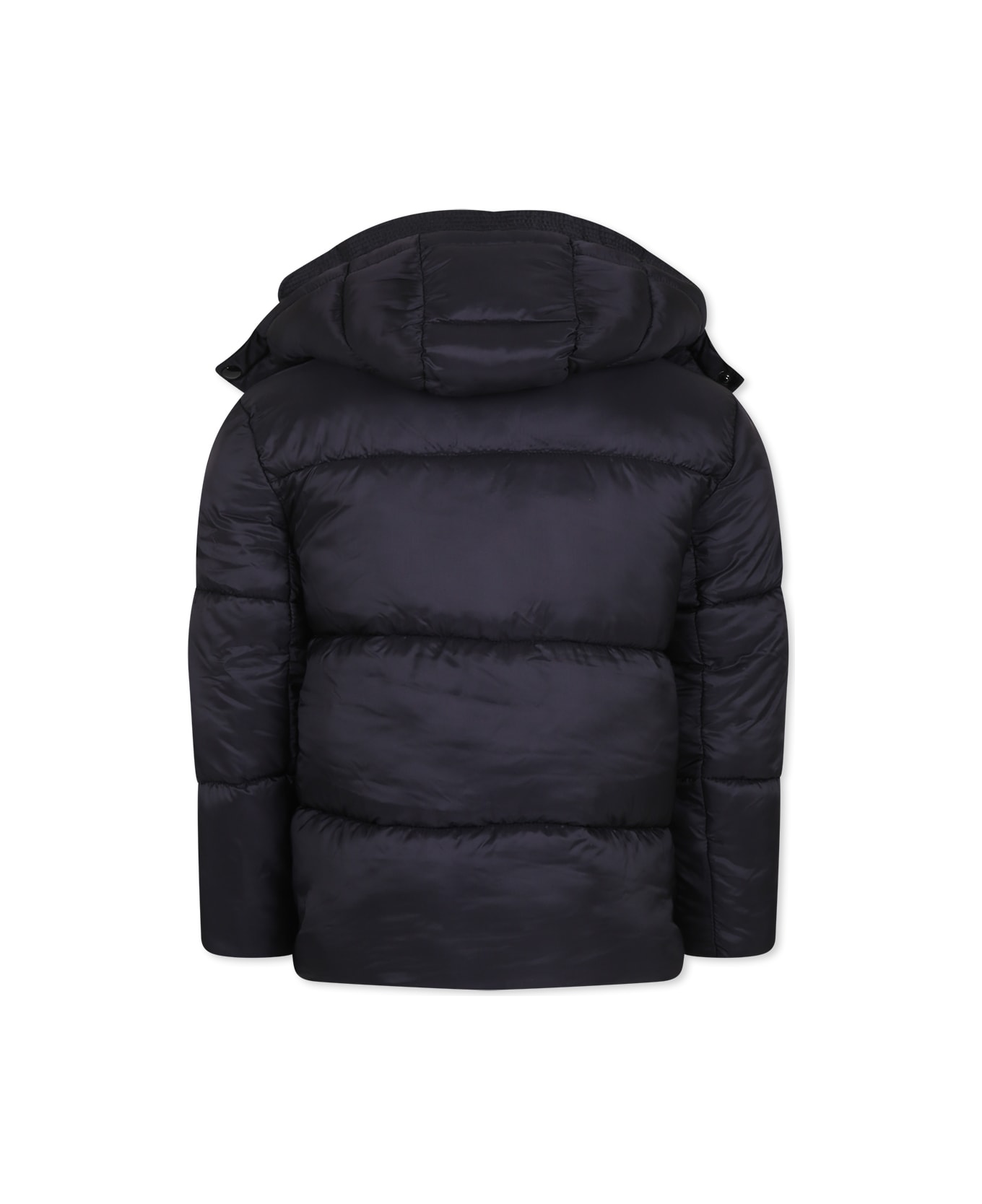 Diesel Black Down Jacket For Kids With Logo - Black コート＆ジャケット