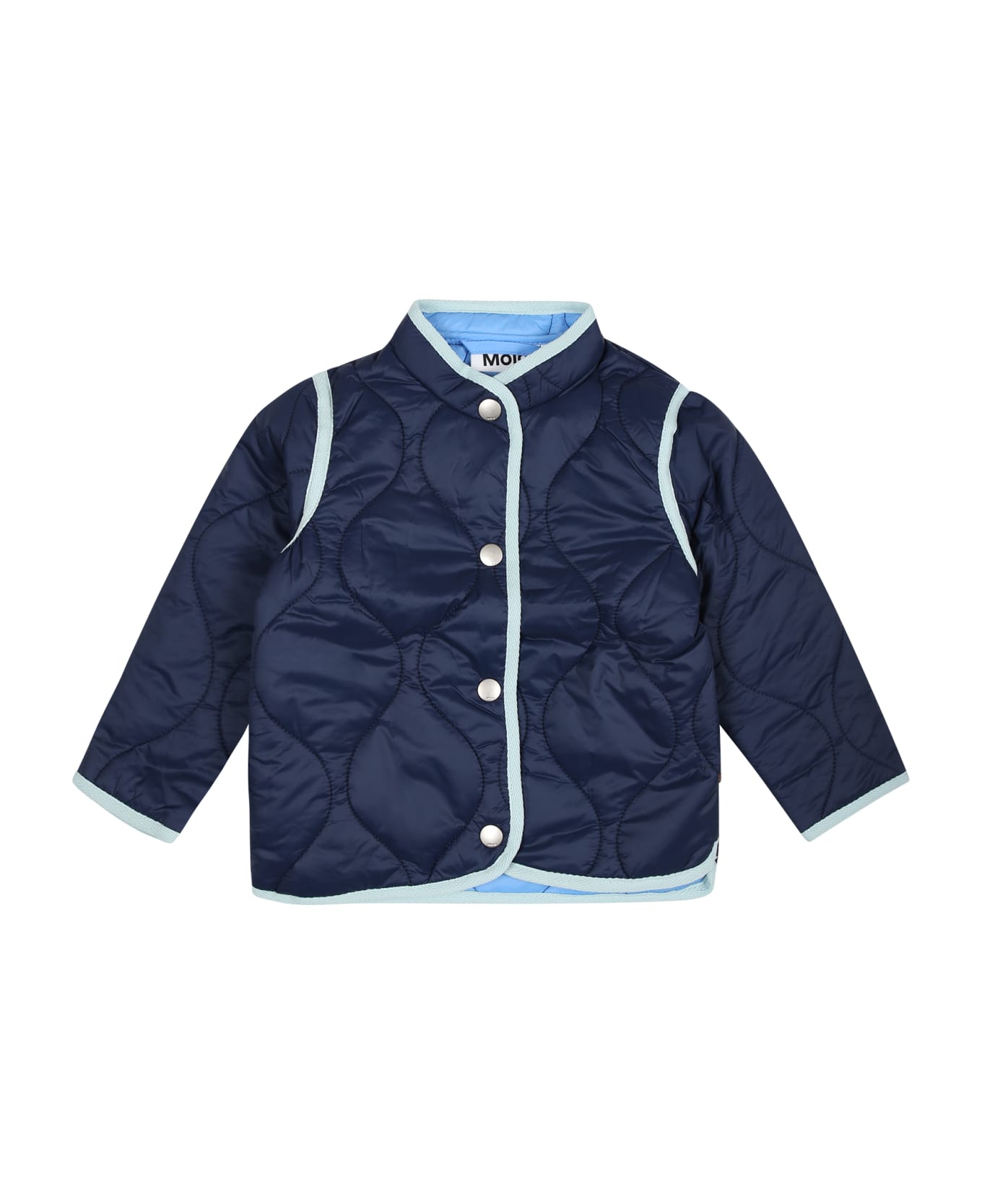 Molo Blue Down Jacket Harrie For Baby Kids - Blue