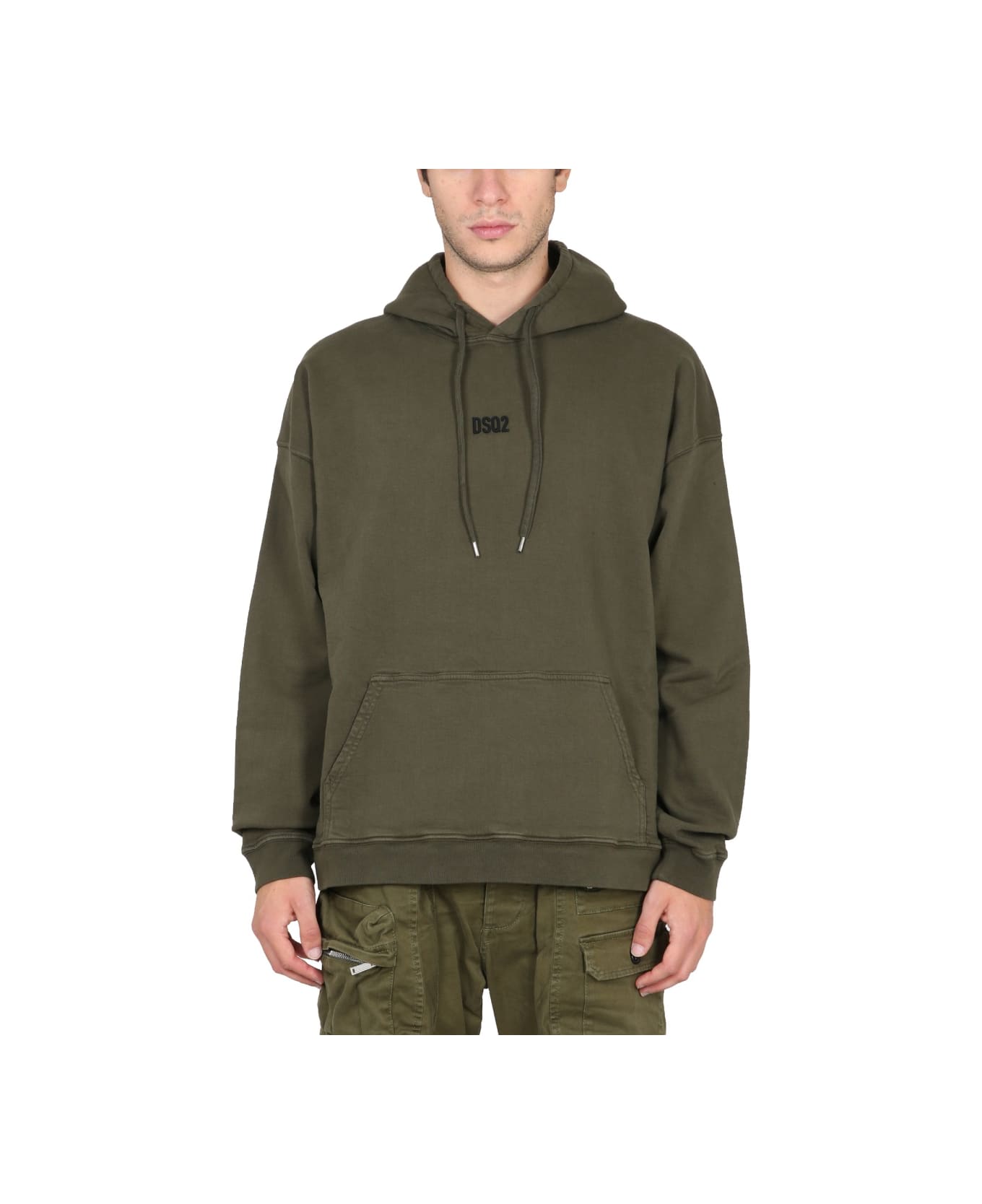 Dsquared2 Sweatshirt With Mini Logo - MILITARY GREEN